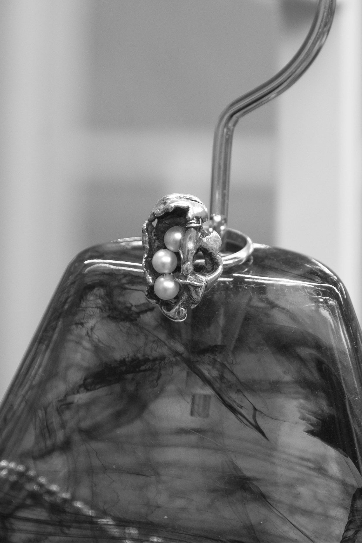 Vintage Sterling Silver Triple Pearl Ring