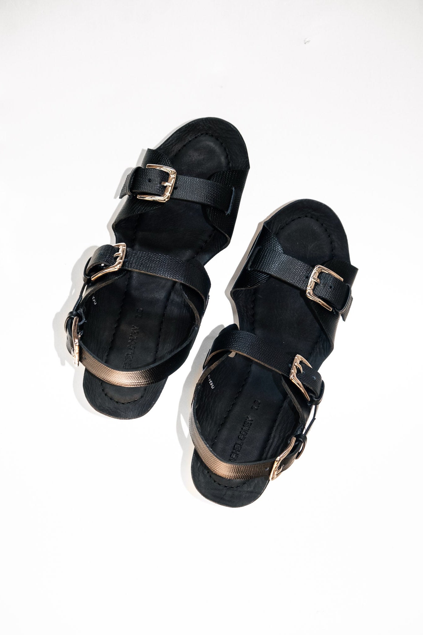 Richi Sandal Clog in Embossed Black