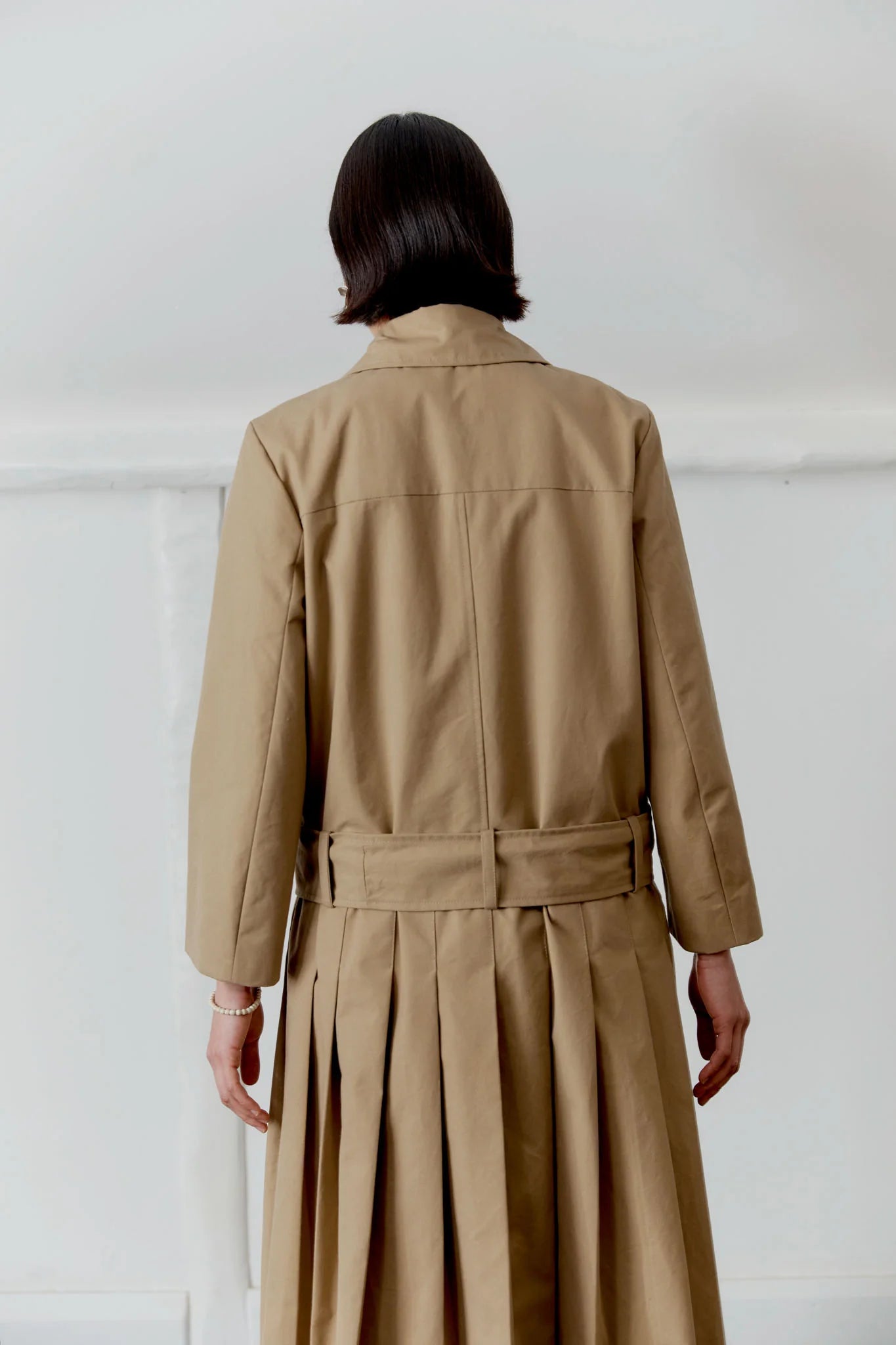 British Cotton Gabardine Willow Coat in Olive