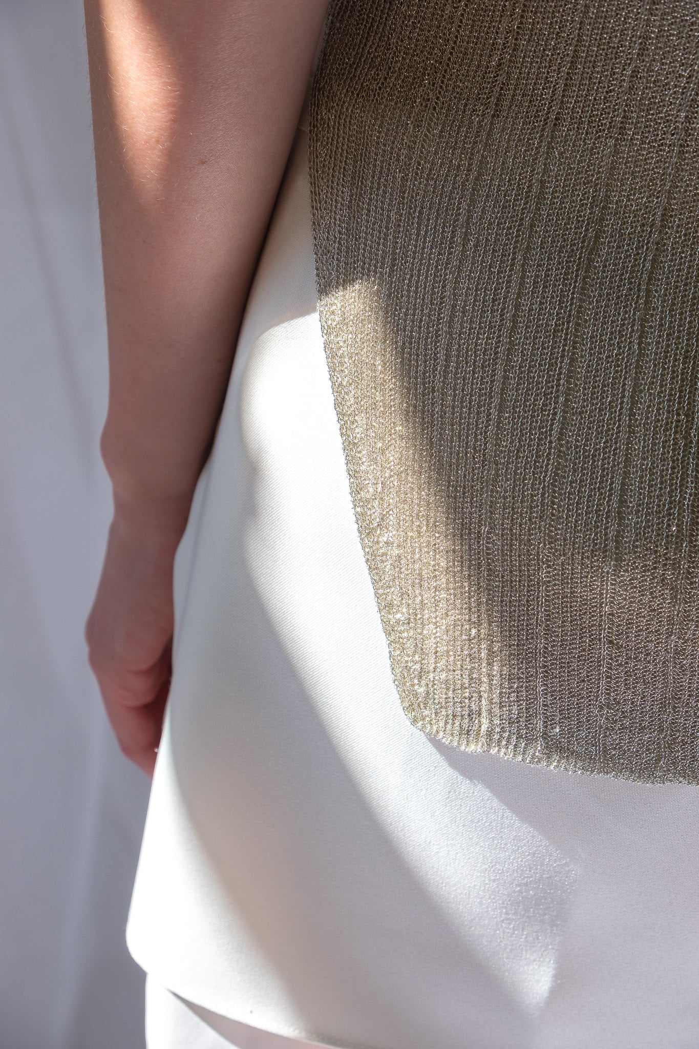 Abbey Tank in Slinky Metallic Champagne