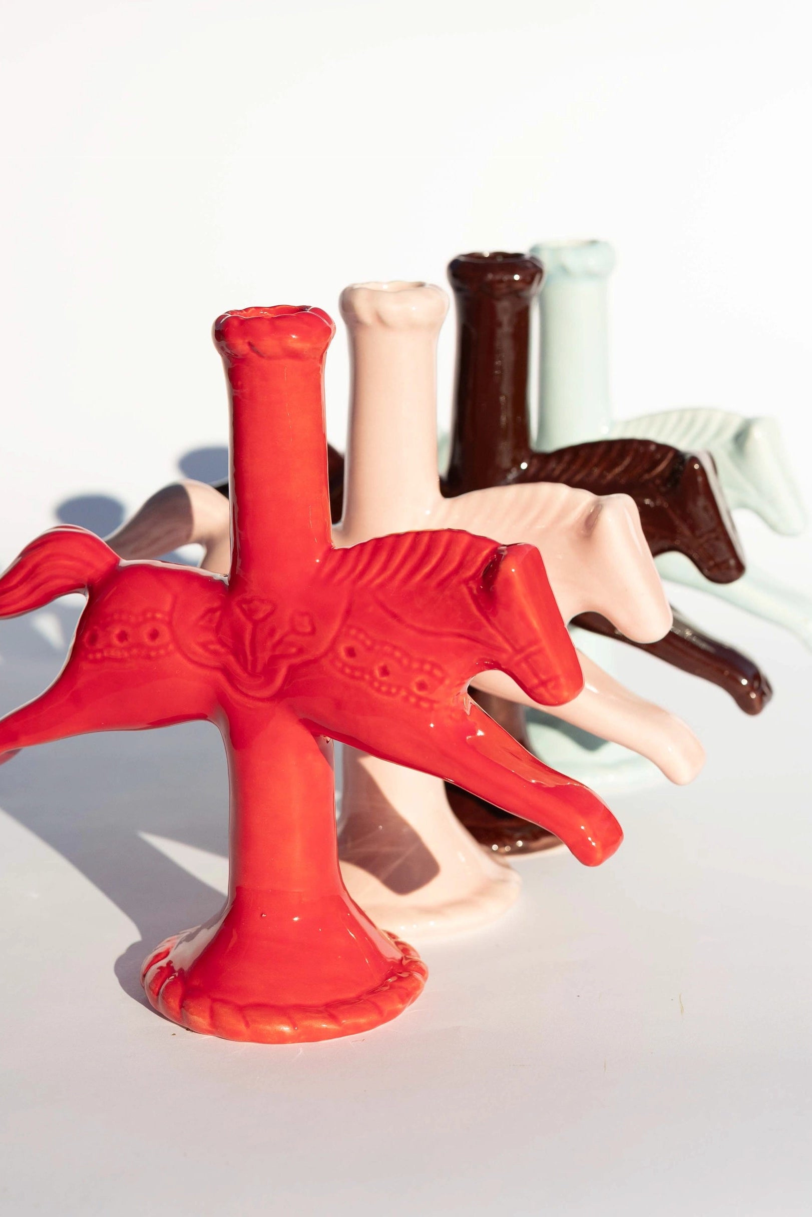 Dala Horse Candlestick Holder in Dark Chocolate