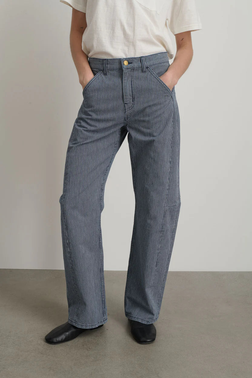 Lange Lasso Jean in Indigo White Stripe