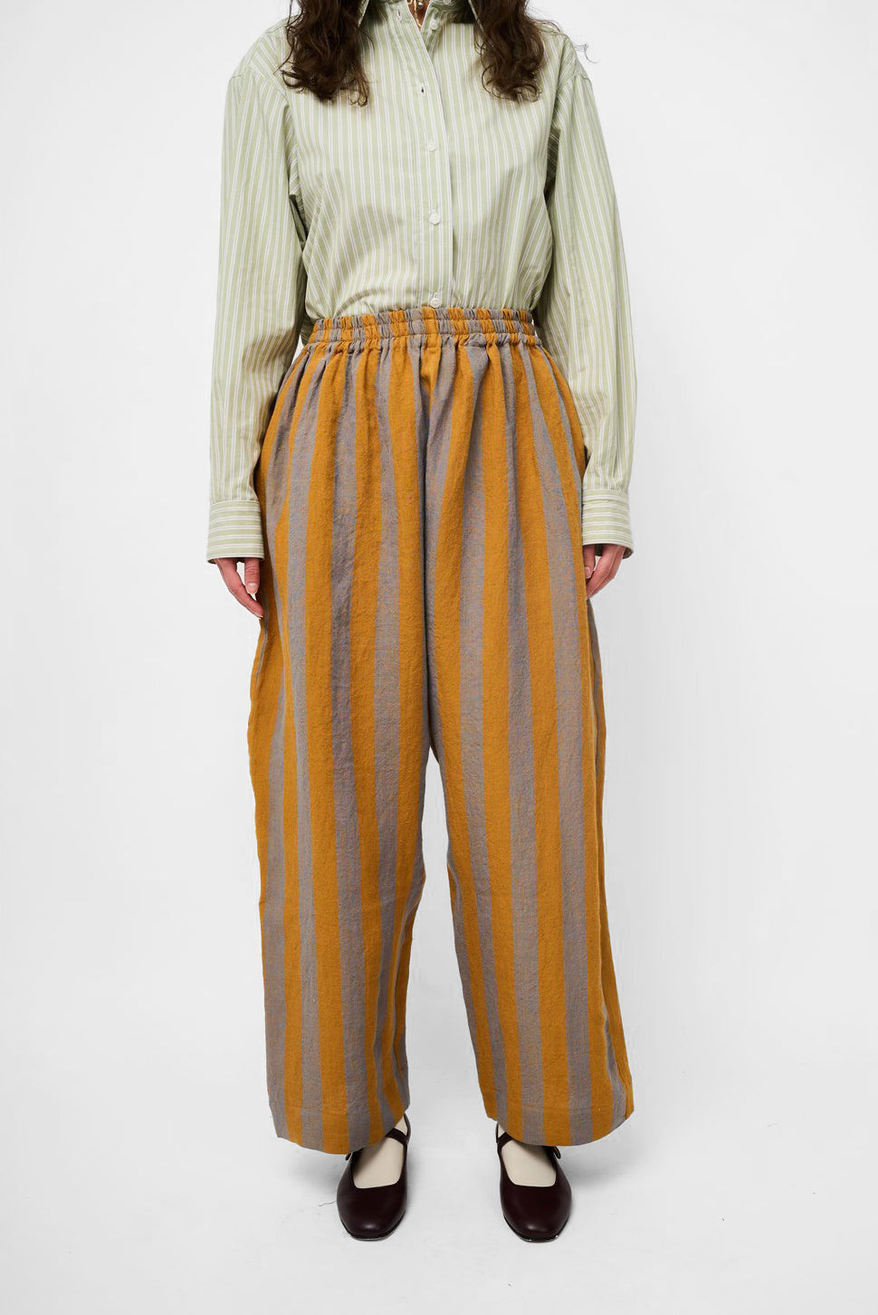 Luna Trouser in Bronze & Jeans by Cawley