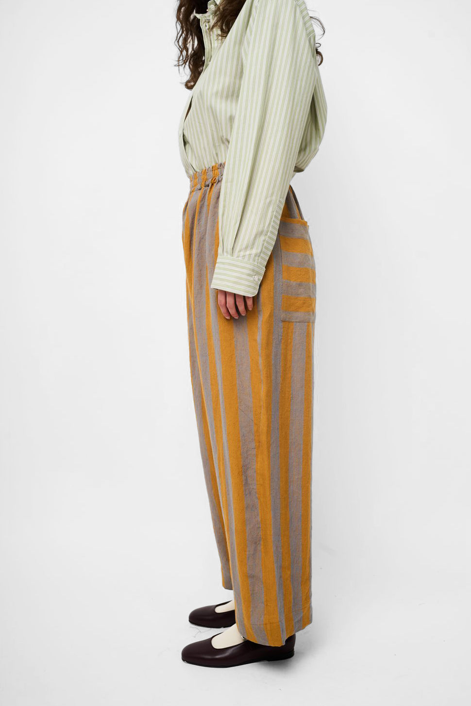 Luna Trouser in Bronze & Jeans by Cawley