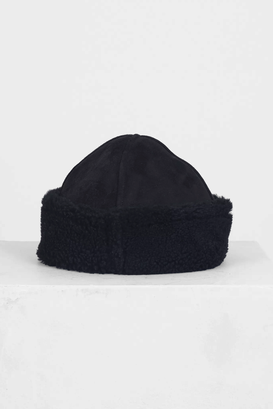 Suede Back Curly Hair Cap in Black by CAWLEY