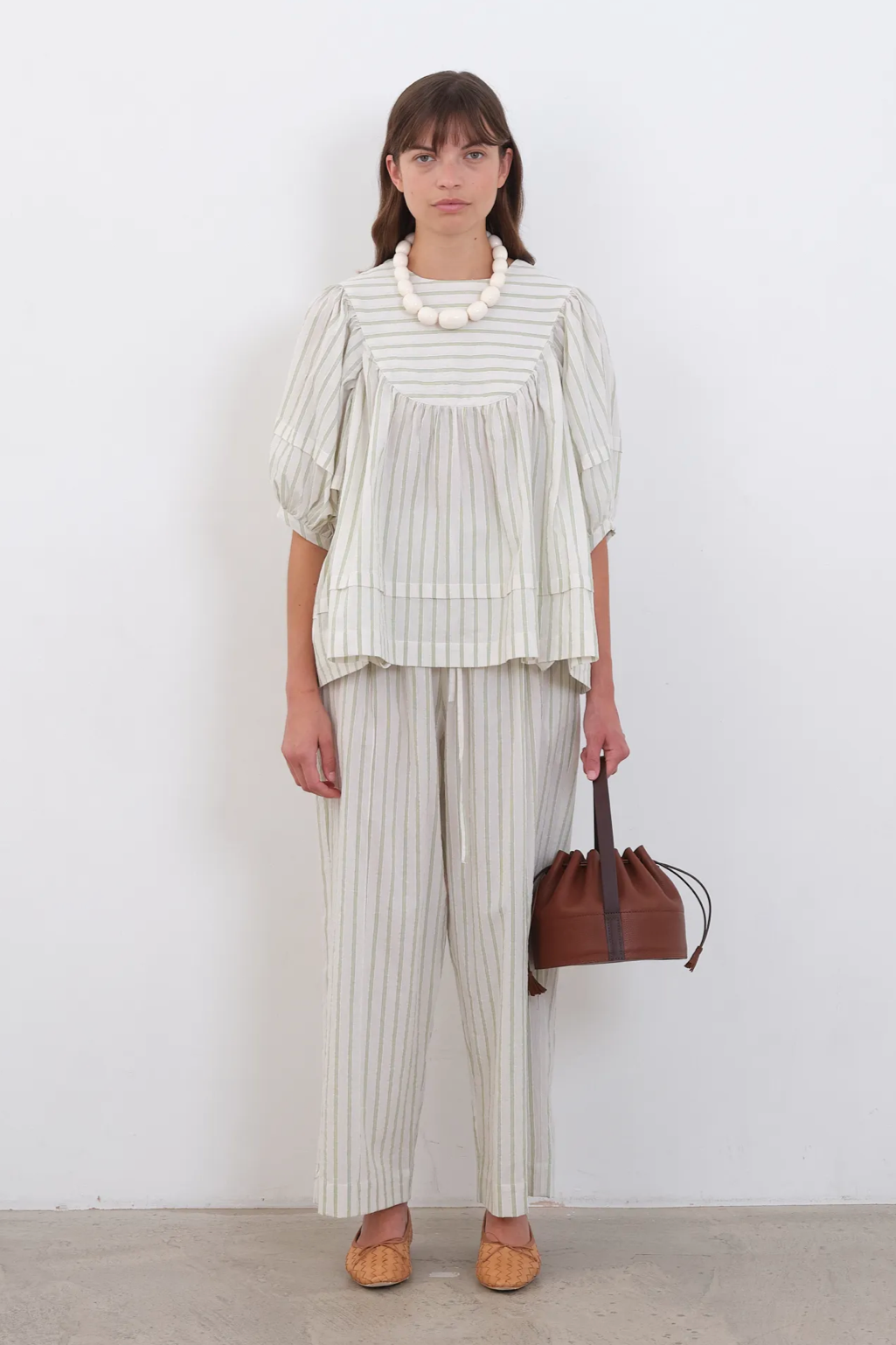 Luna Trouser in Japanese Mugwasher Stripe