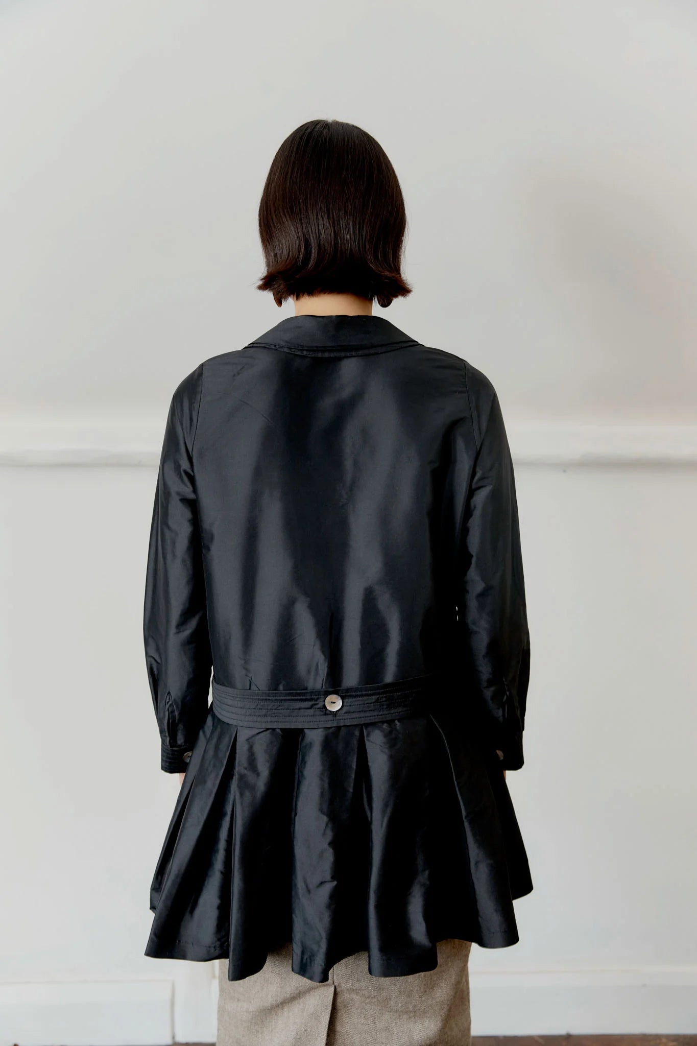 Marina Dress in Black Silk Dupion