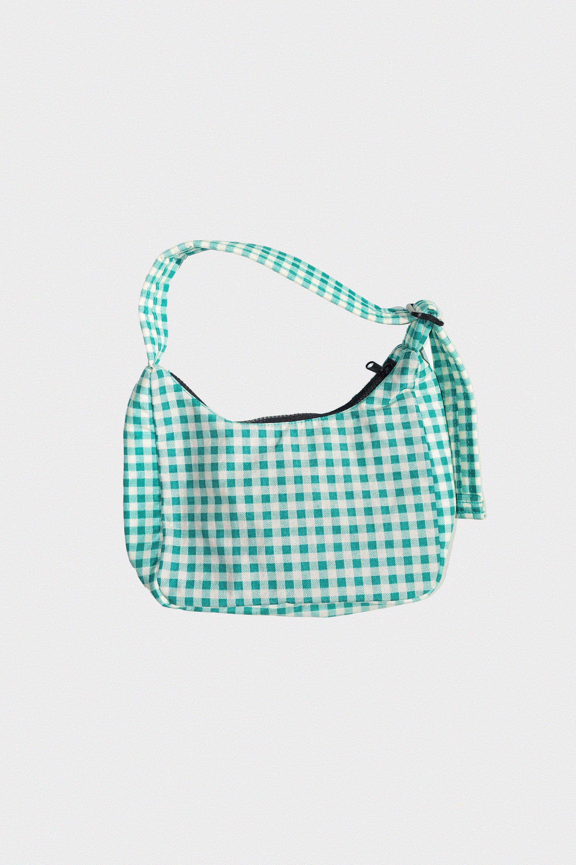 Mini Nylon Shoulder Bag in Green Gingham