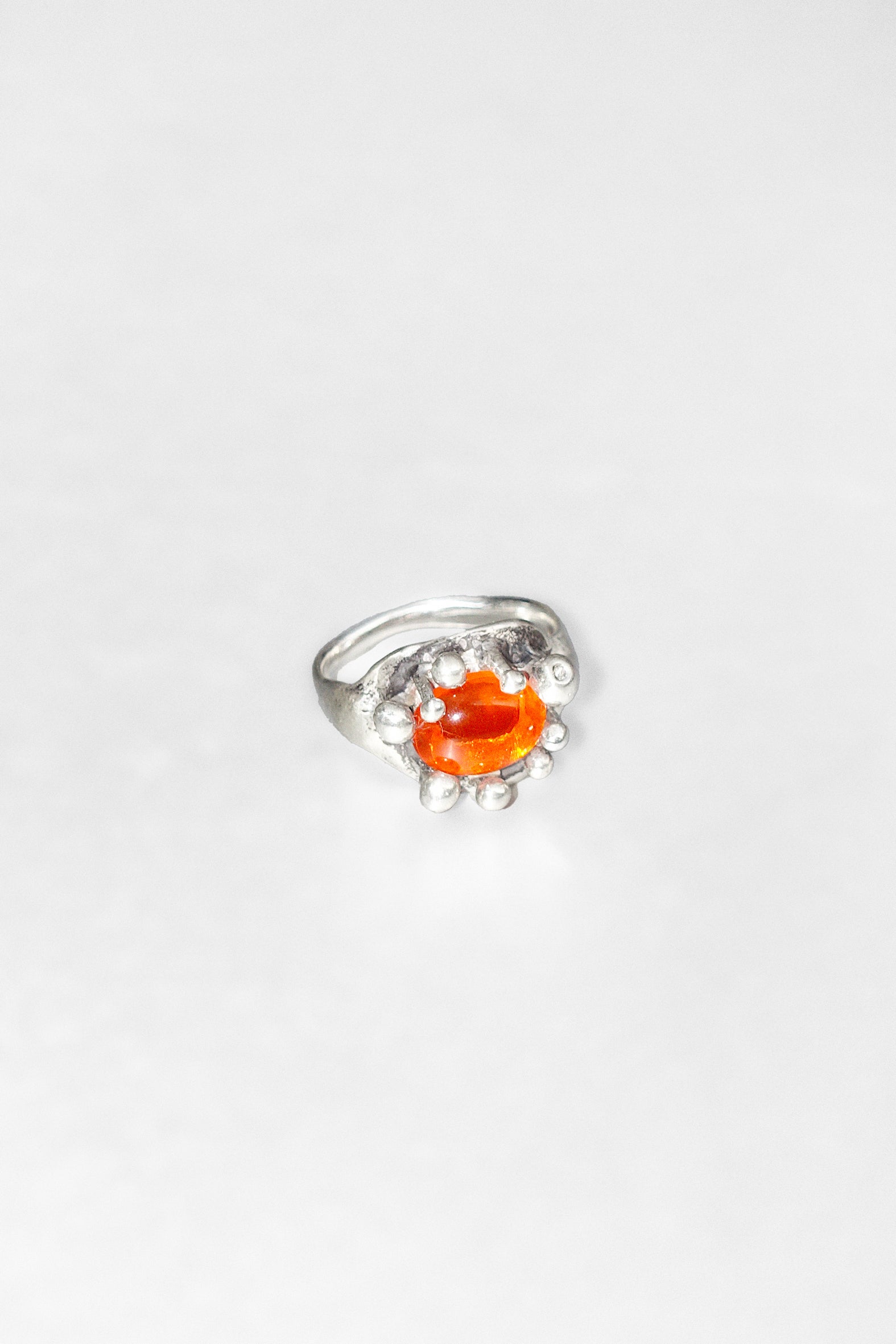 Atrium Ring in Sterling Silver & Orange by Mondo Mondo