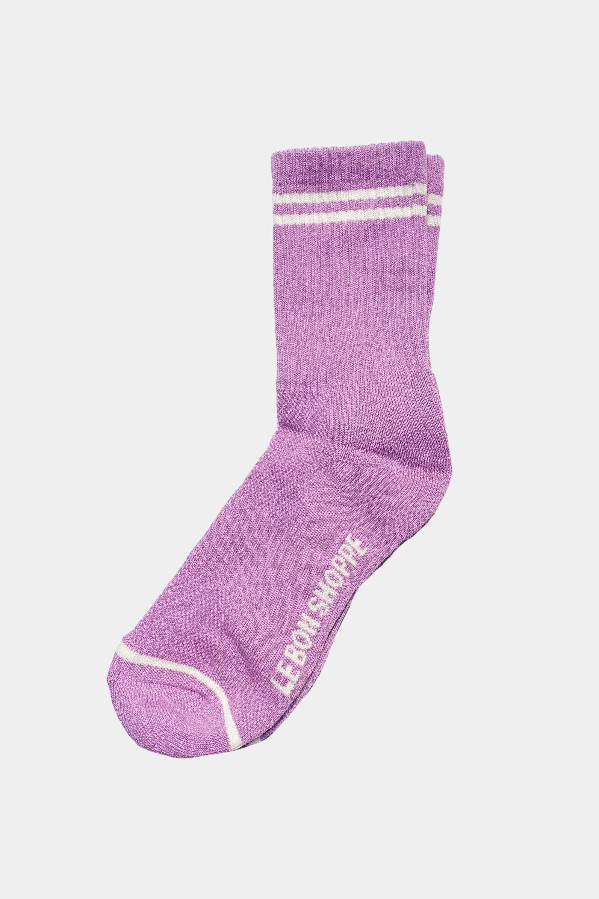 Boyfriend Socks in Grape by Le Bon Shoppe