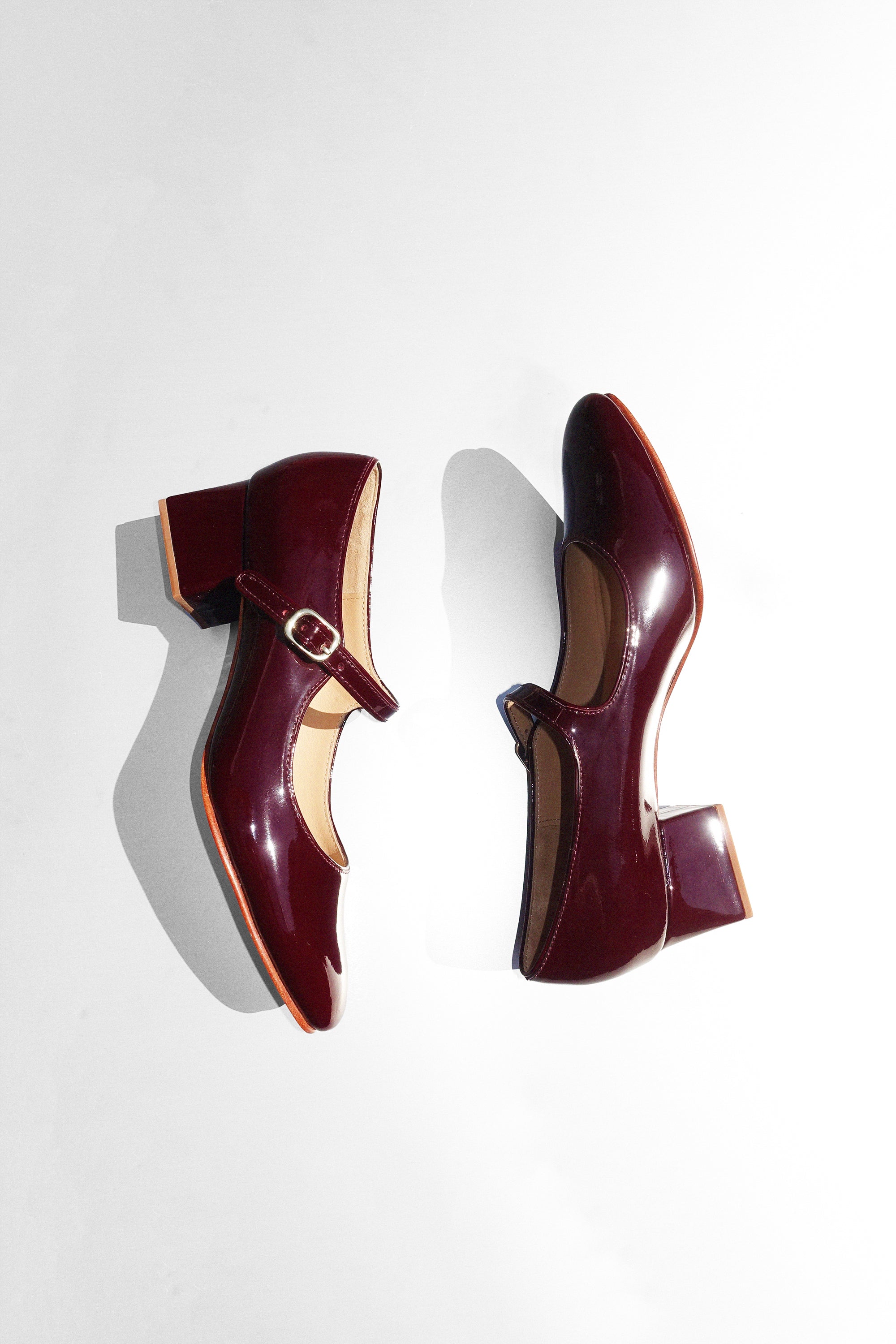 Florence Heel in Burgundy Patent Leather by Caron Callahan