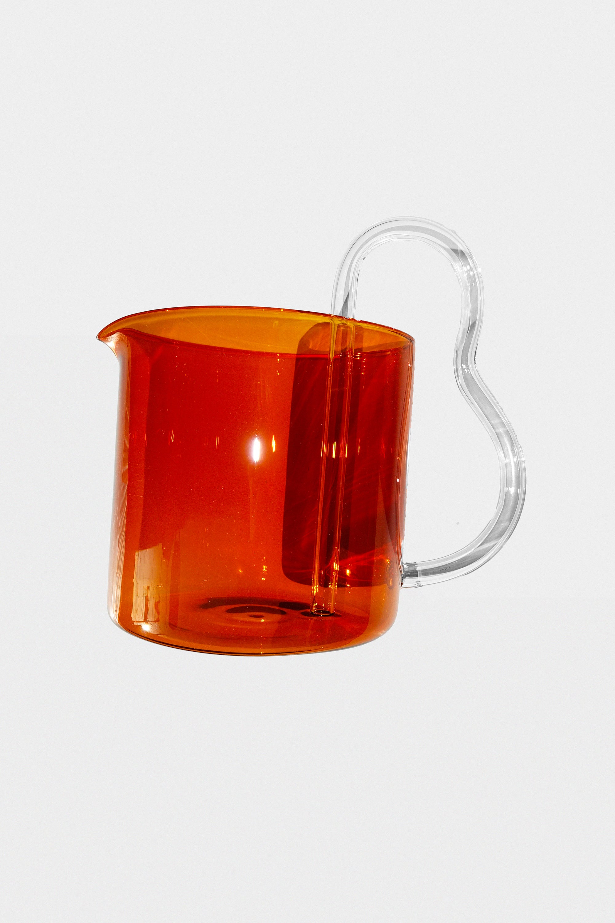  Bean Pitcher in Amber & Clear by Sophie Lou Jacobsen