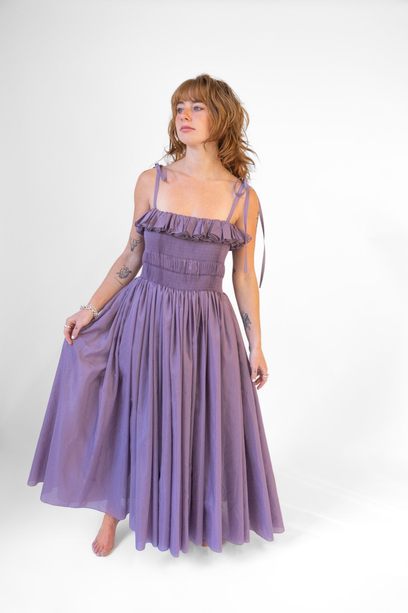 Flor Dress is Purple Silk