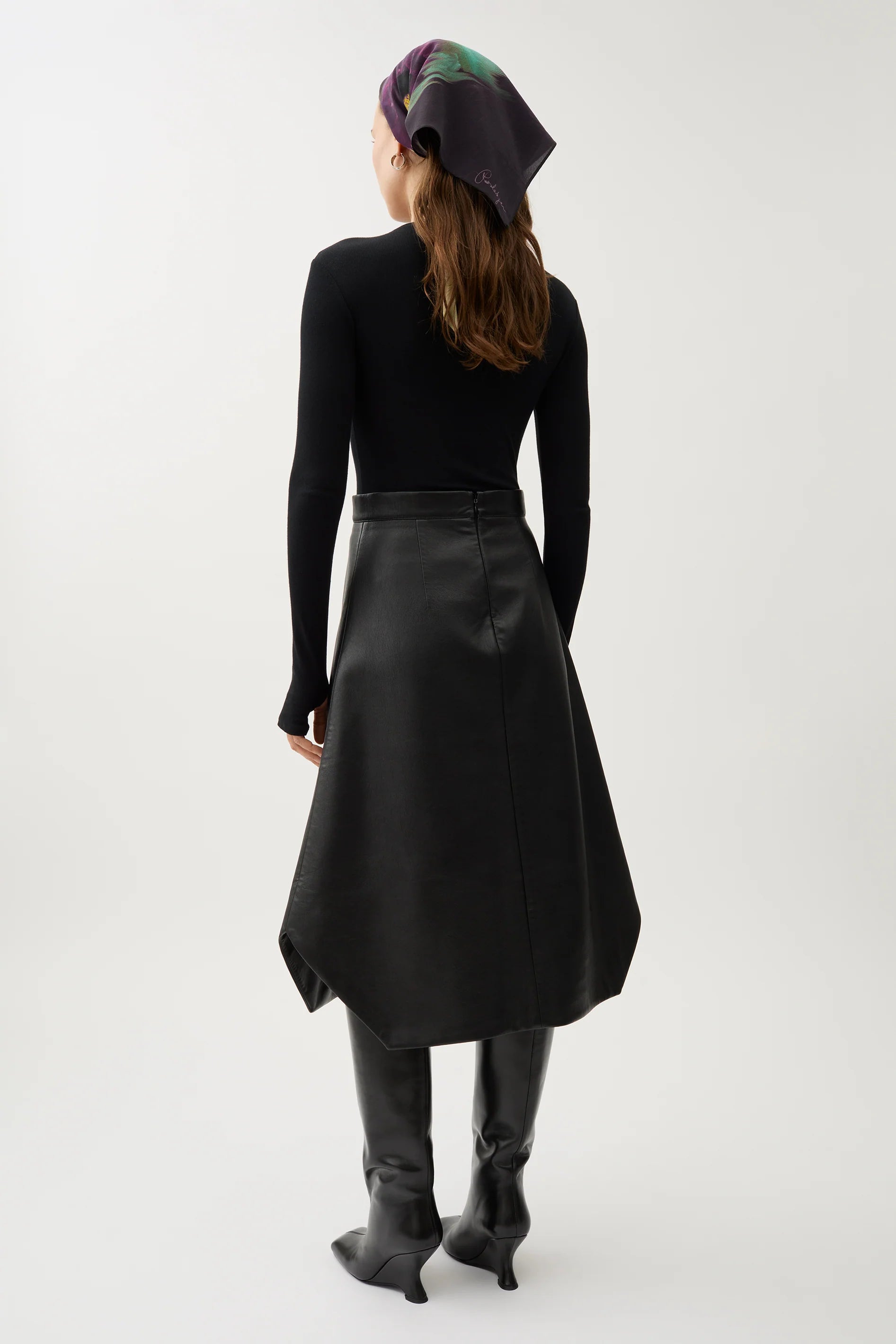 Amalia Skirt in Black Recycled Leather