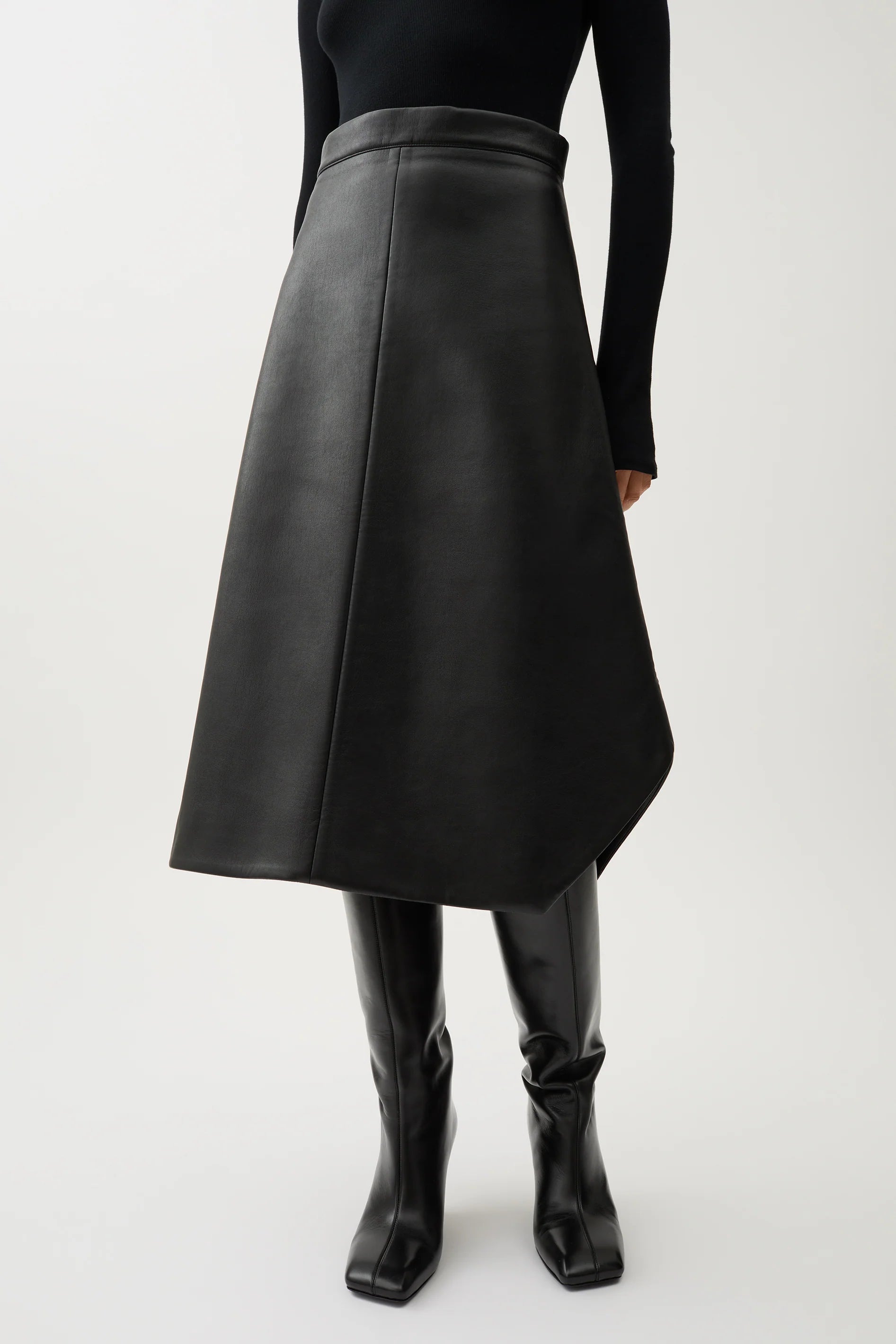 Amalia Skirt in Black Recycled Leather