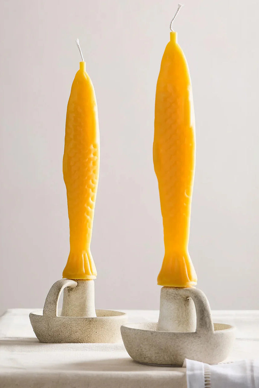 Fish Sticks Beeswax Taper Candles