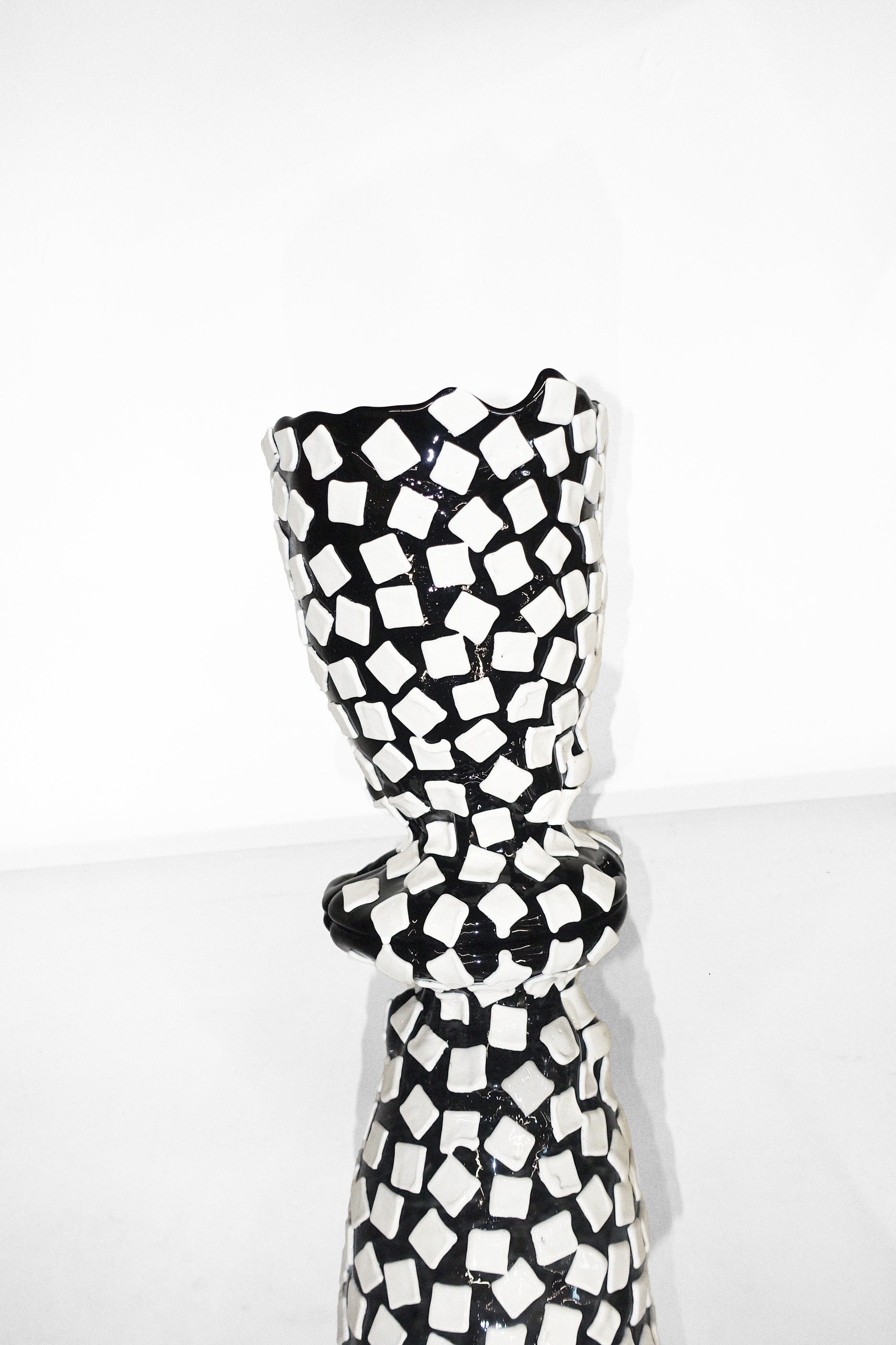 Rock Vase in Matte Black & White - Small BY GAETANO PESCE