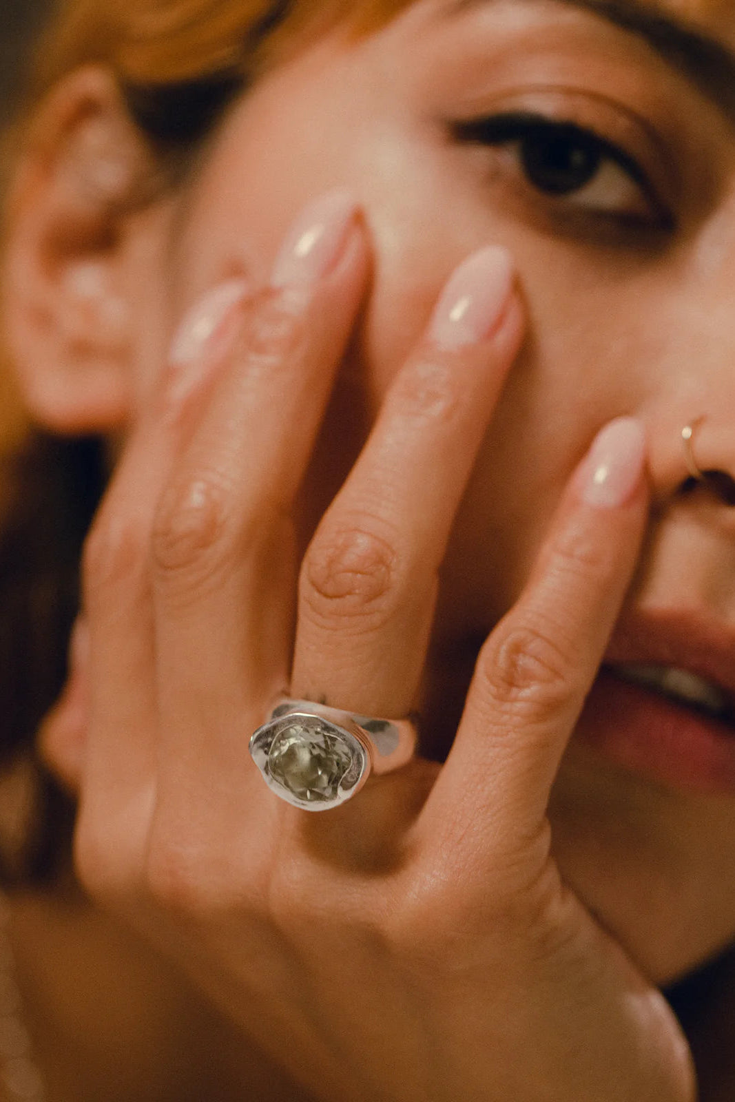 Grand Ring in Sterling Silver & Green Amethyst