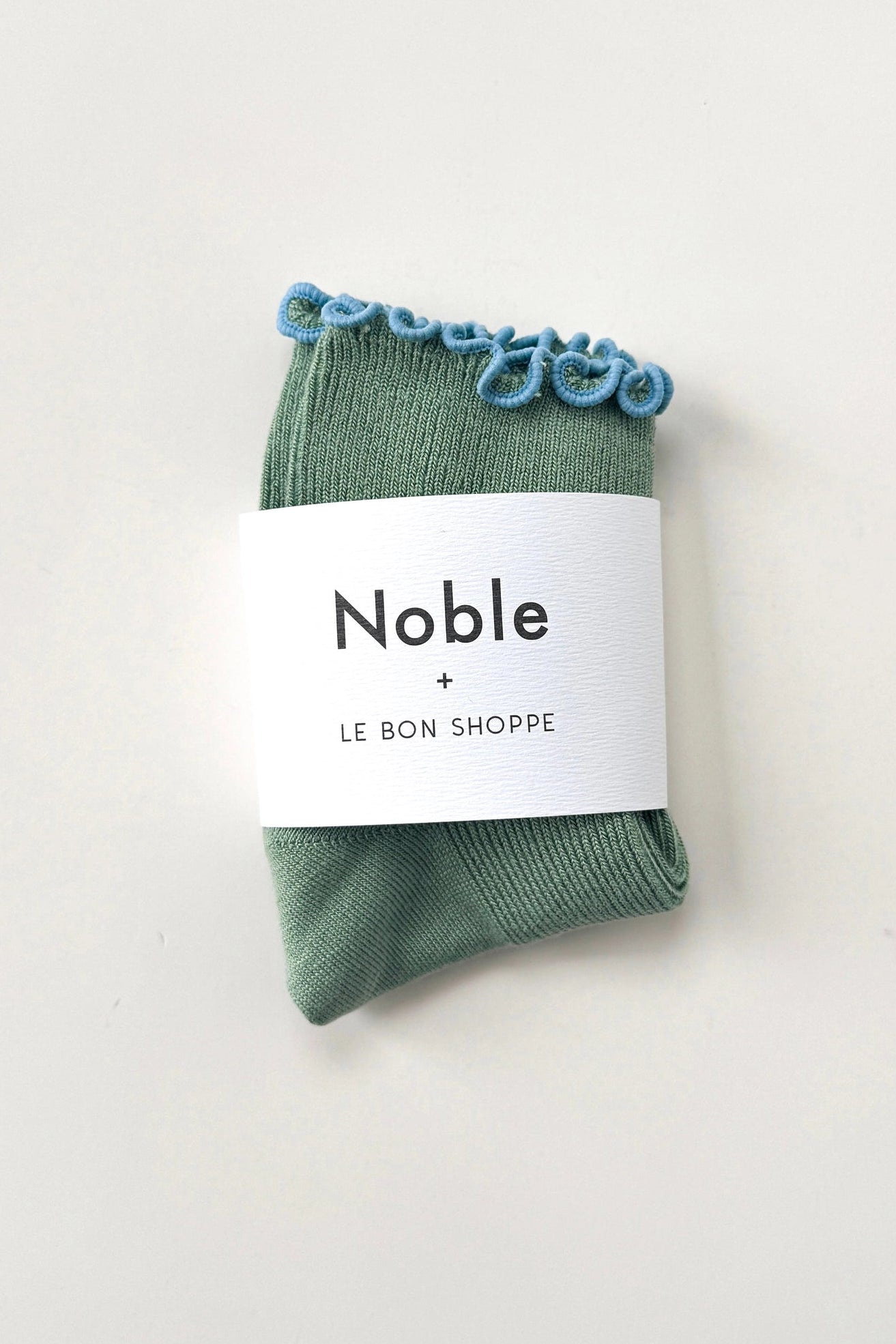 Petite Ruffled Modal Socks in Sea Glass & Powder Blue