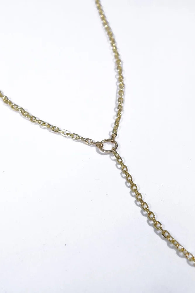 Linear Y Necklace in 14k Recycled Gold