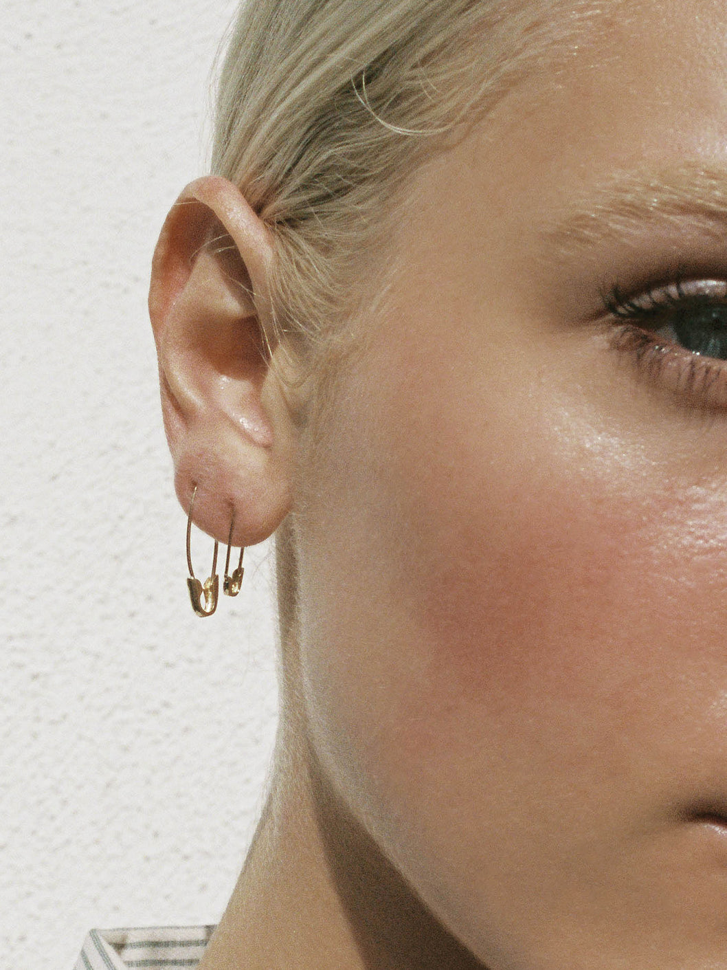 Mini Safety Pin Earring in 14k Rose Gold by Loren Stewart