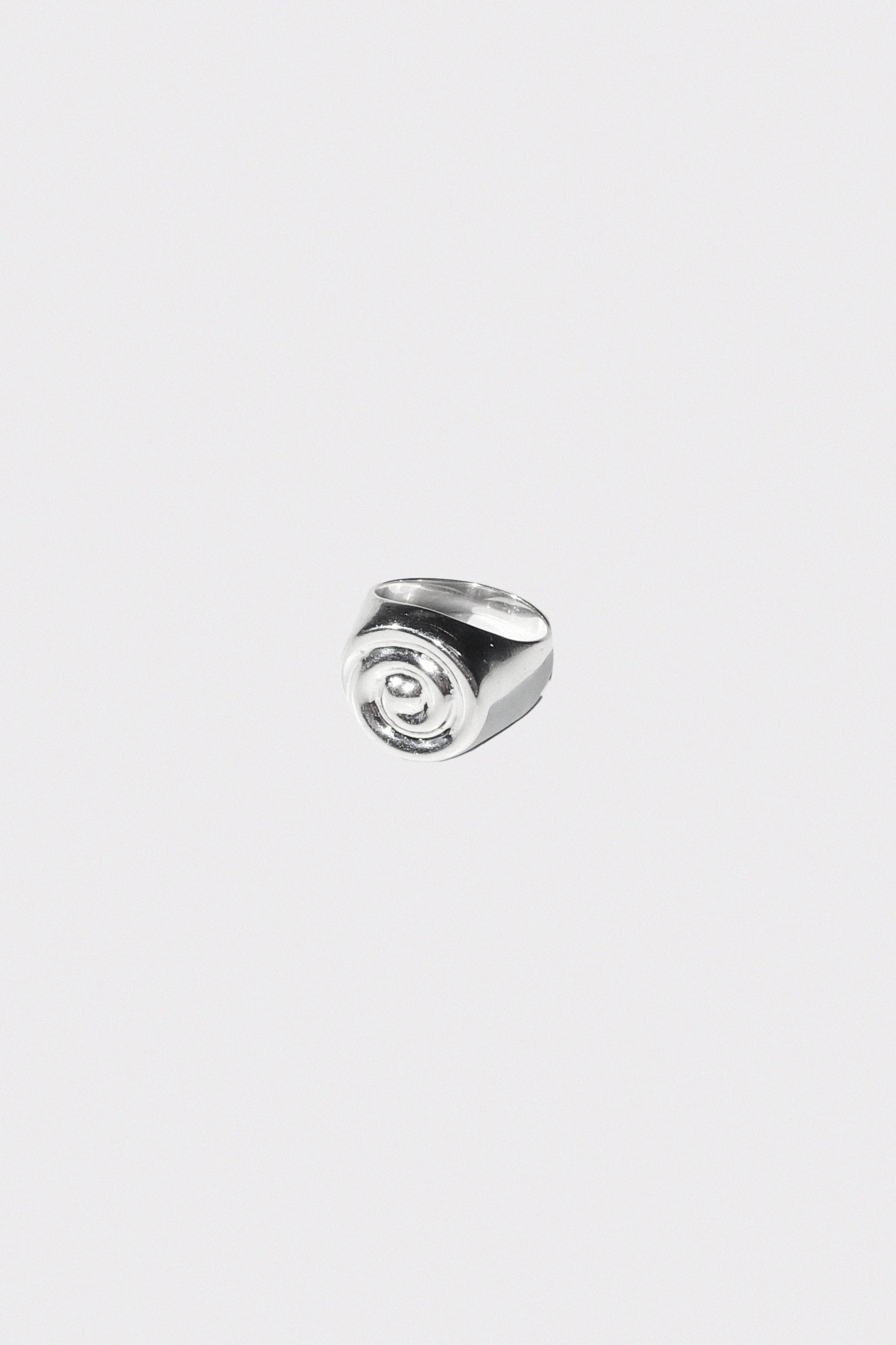 Spiral Signet Ring in Sterling Silver by Nomia