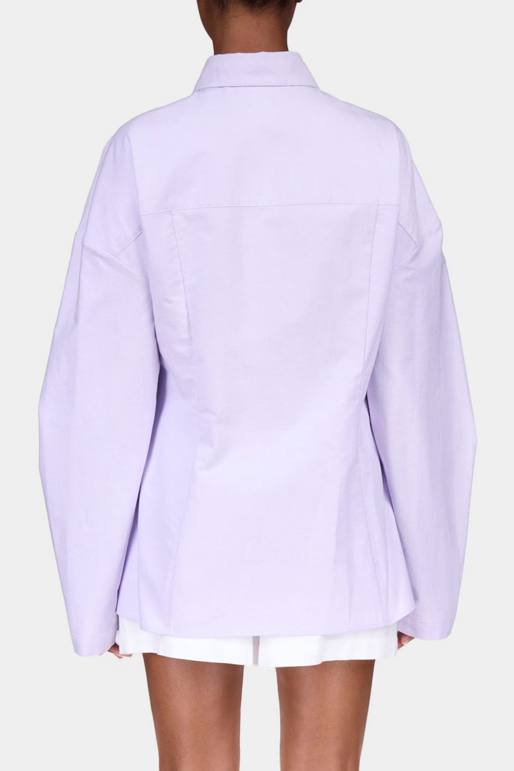 Oxford Laced Button Down in Lilac