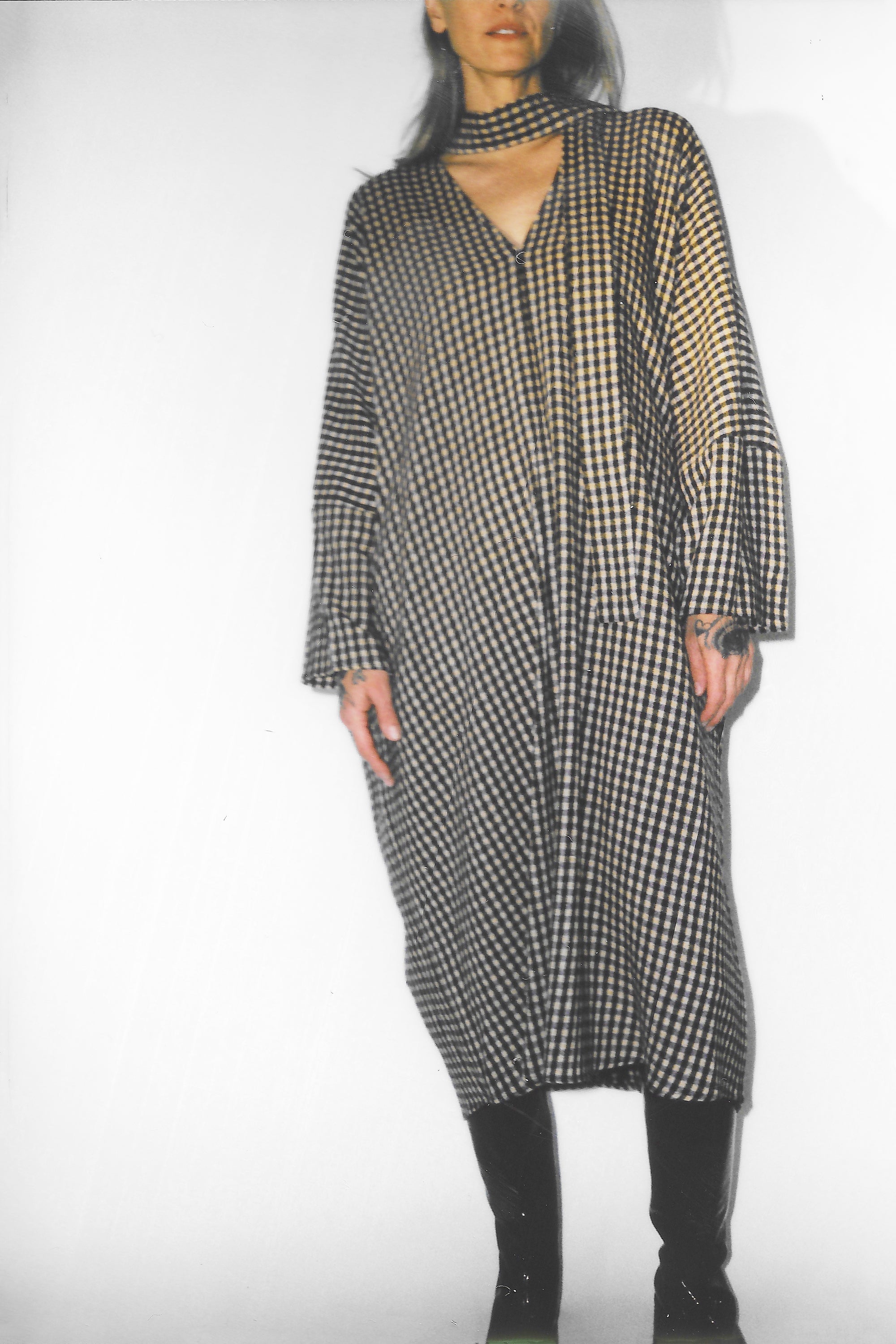 Nia Dress in Purple-Yellow Viaccia Wool