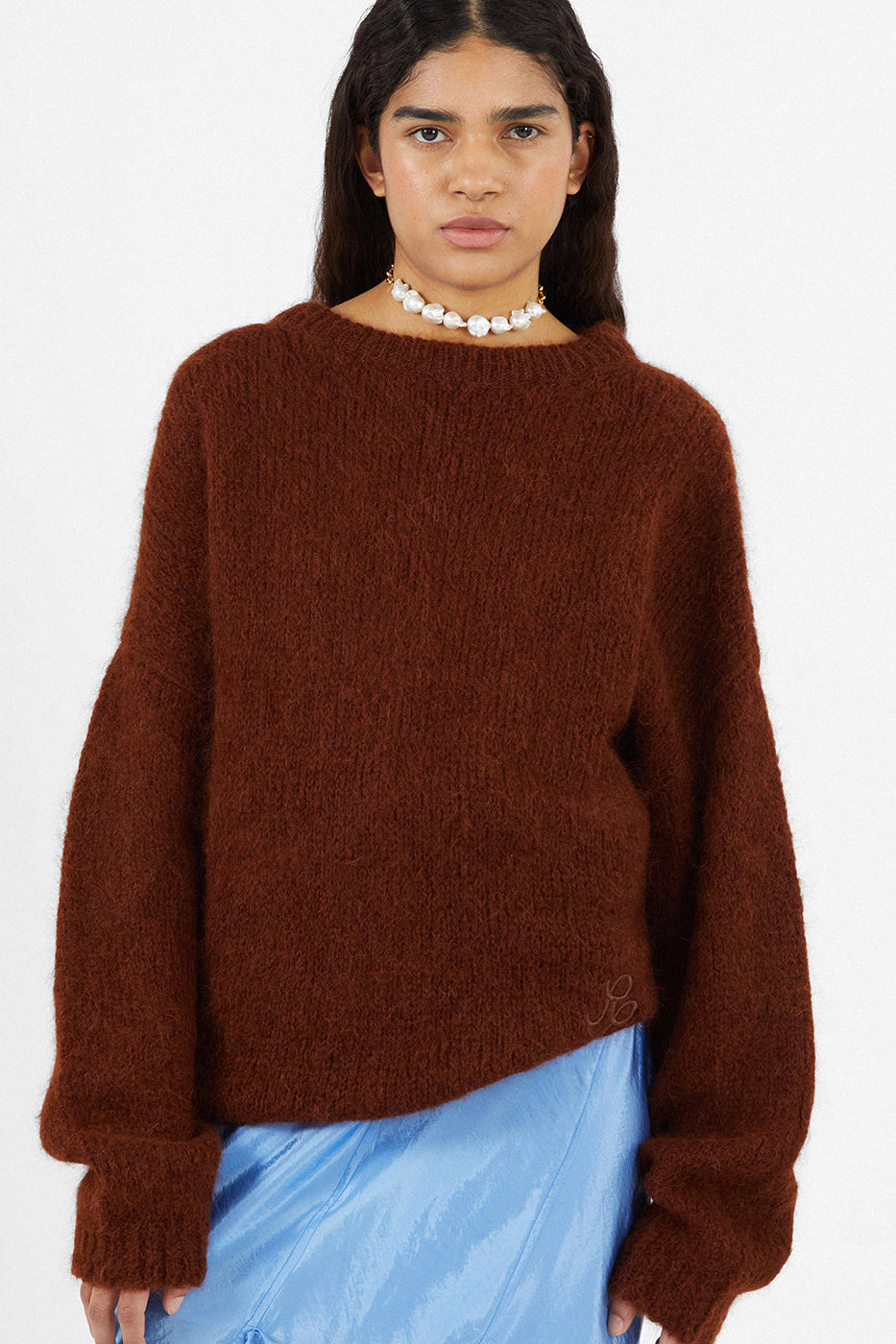 Toni Sweater in Brown Alpaca Blend by Rejina Pyo