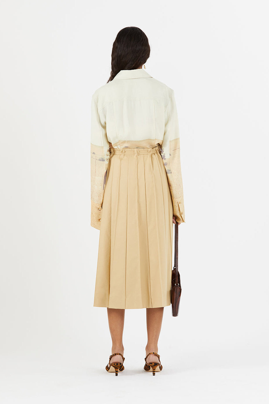 Noor Skirt in Tan by Rejina Pyo 