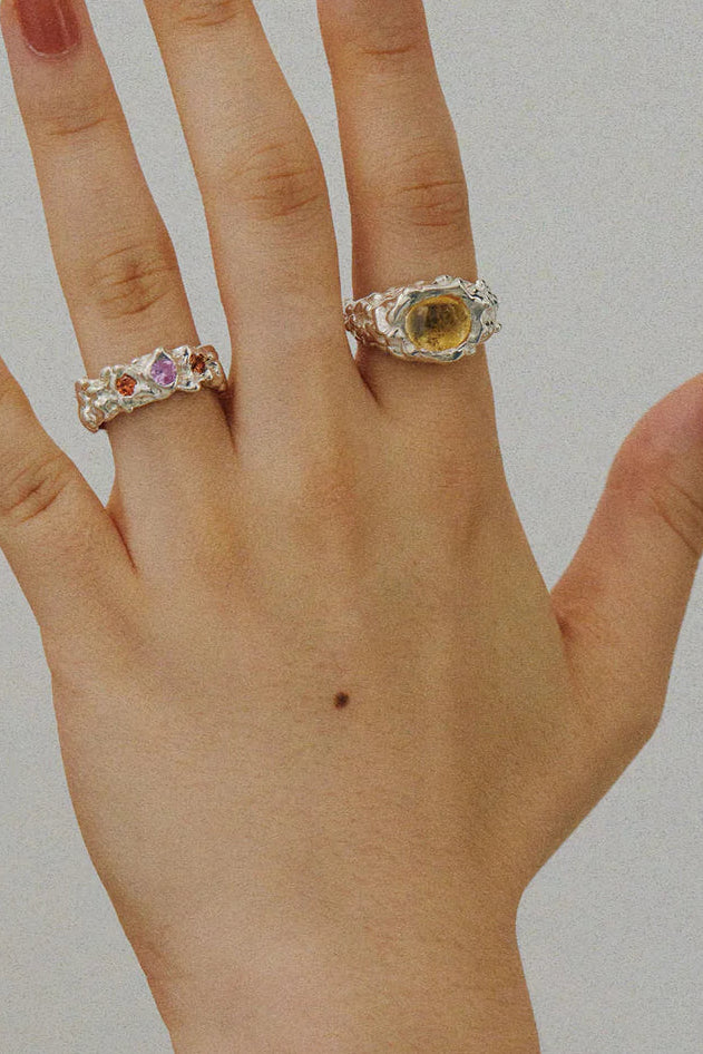 Roca Eye Ring in Sterling Silver & Citrine