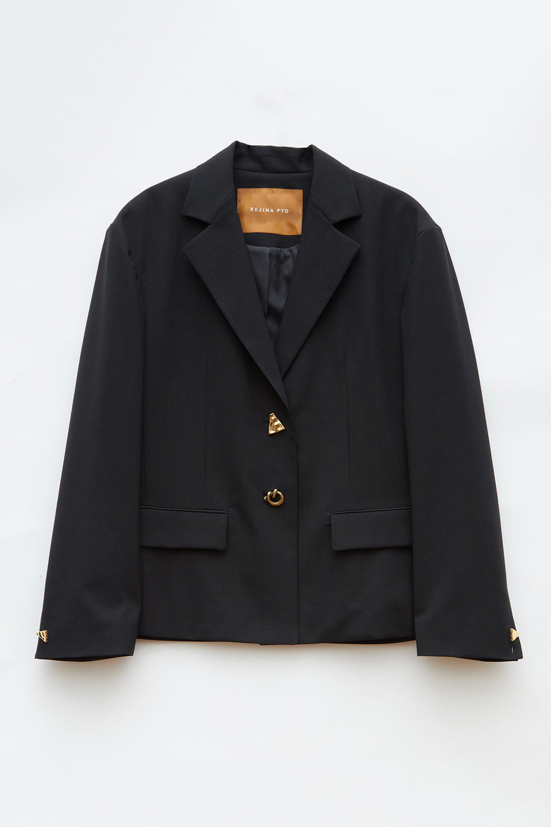 Karyn Jacket in Black Wool Blend Suiting