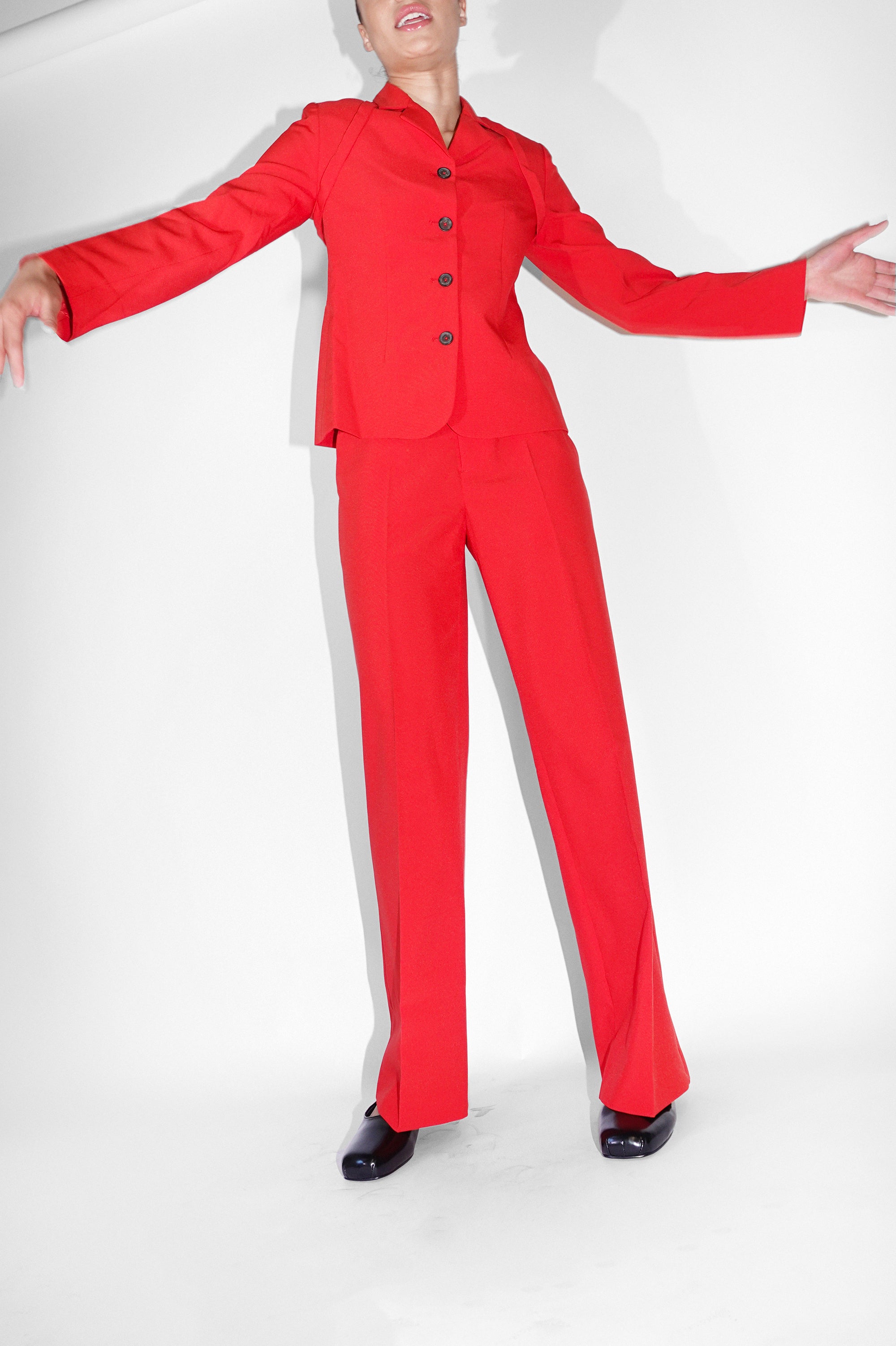 Glass Pant in Red by Sandy Liang