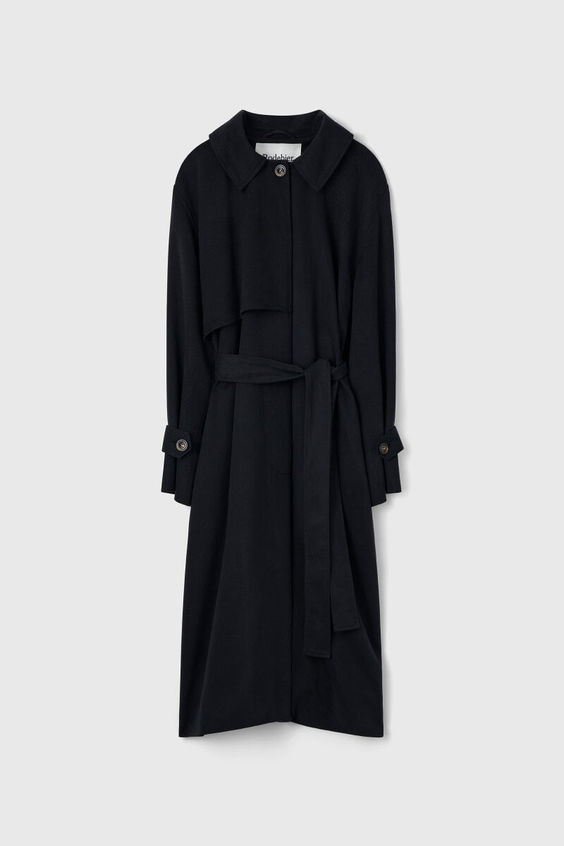 Fonda Lyocell Trench in Black