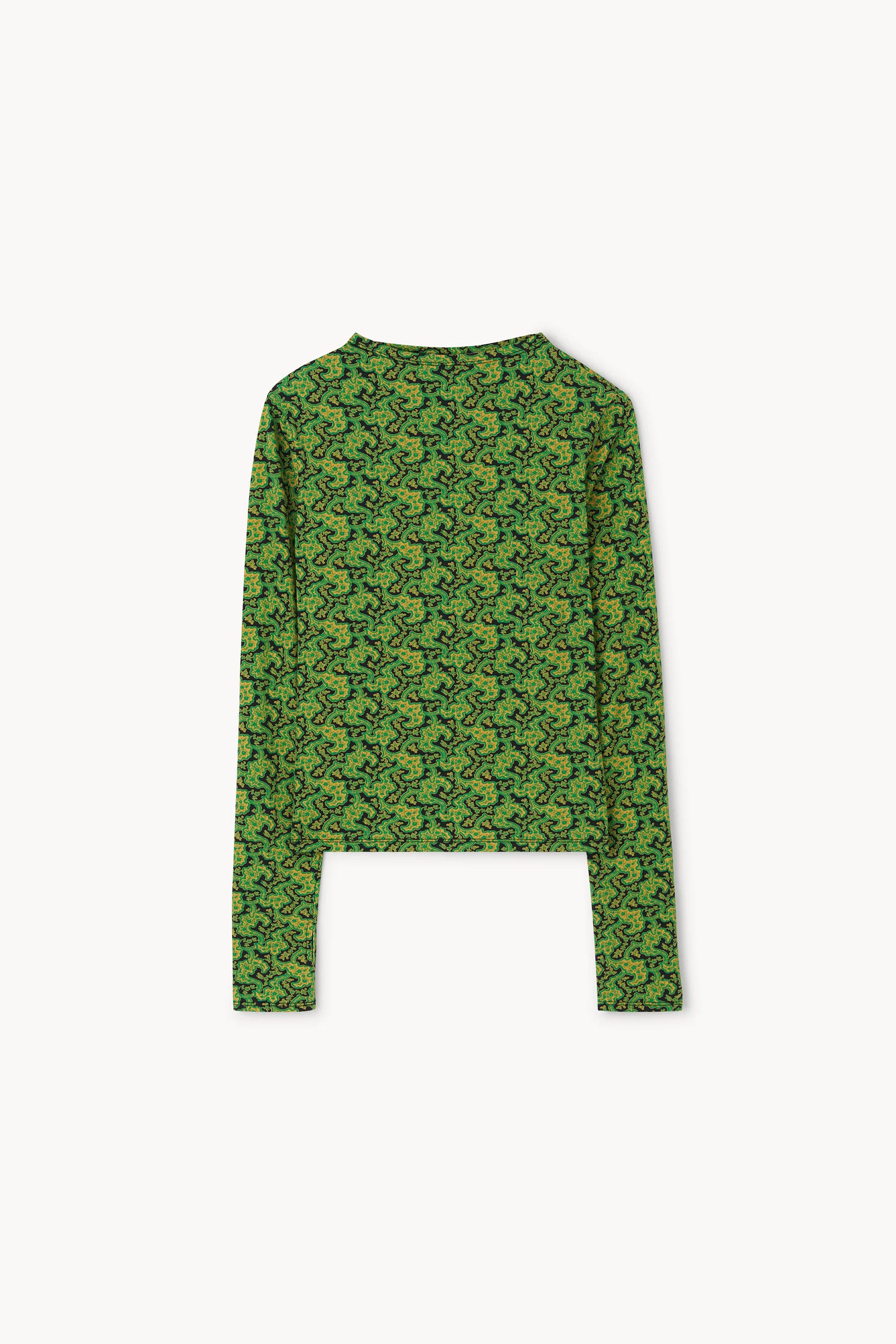 Karlai Long Sleeved Dance Top in Paisley Green