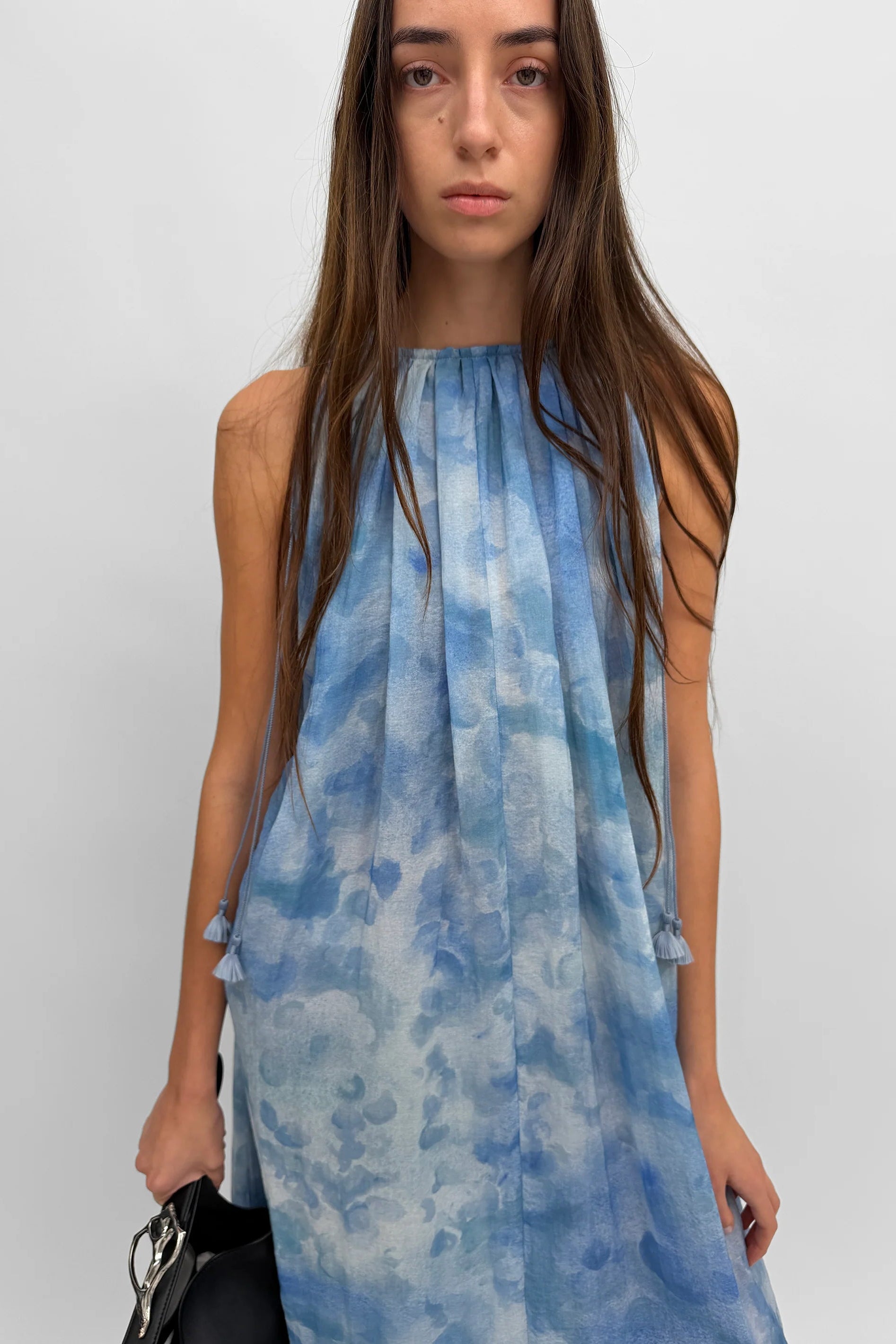 Lobelia Maxi Halterneck Dress in Clouds