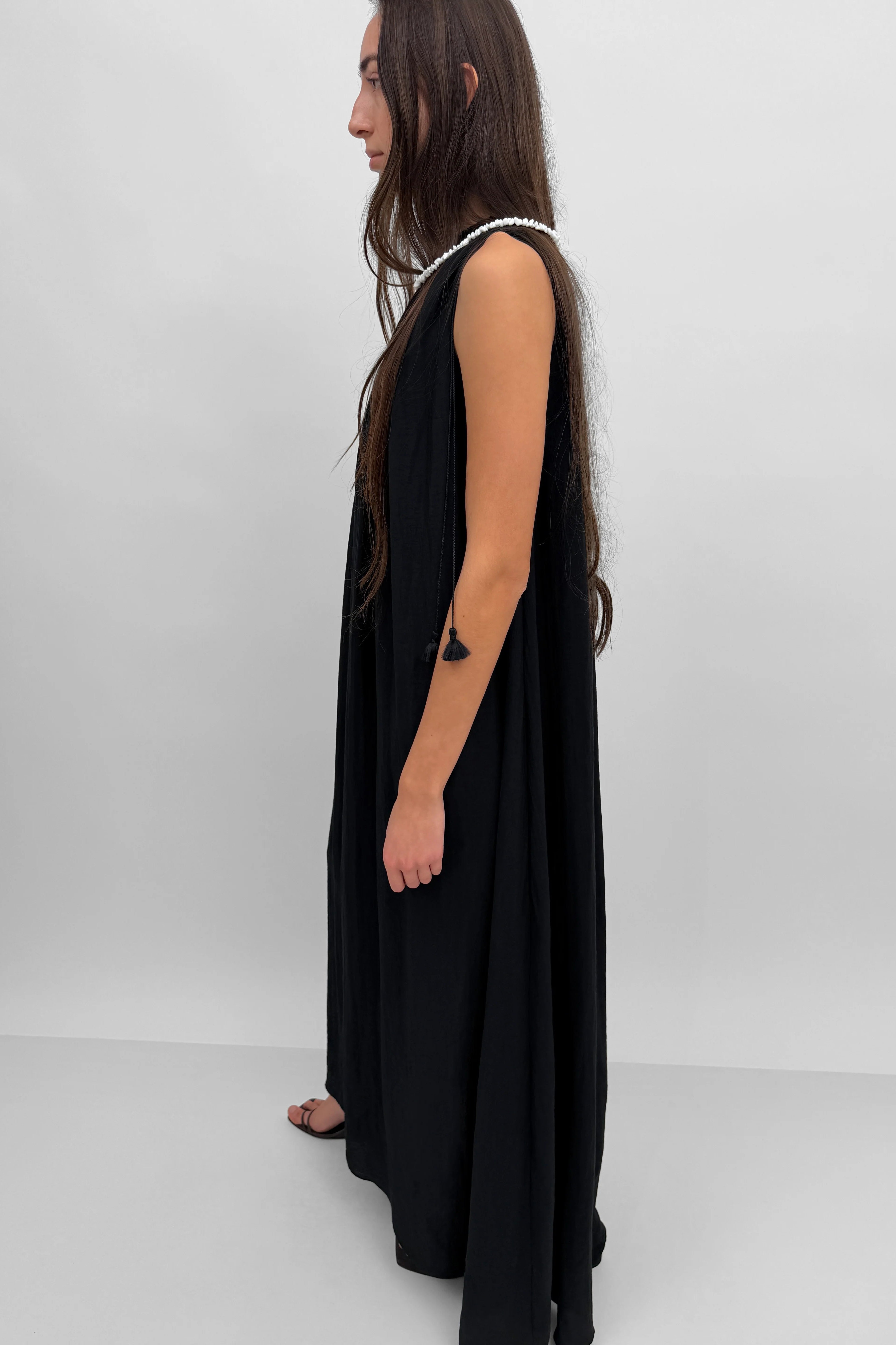 Lobelia Maxi Halter Neck Dress in Mona Lisa