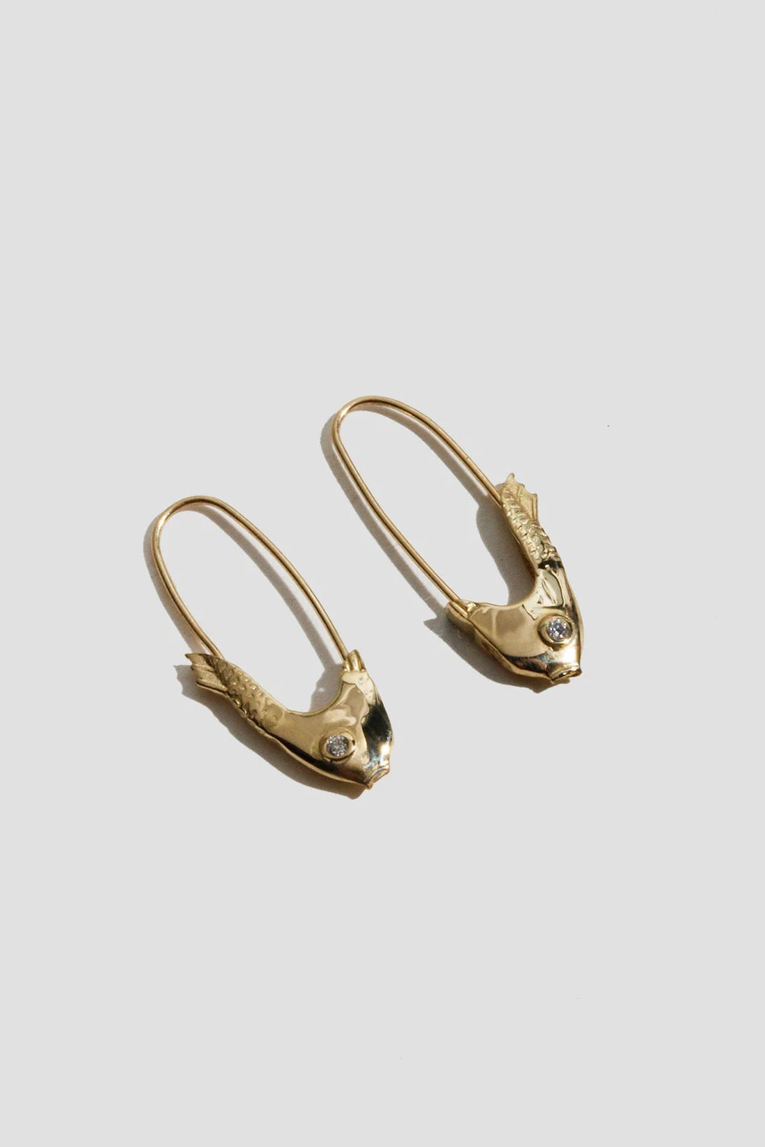 Pisces Safety Pin Earring in Gold