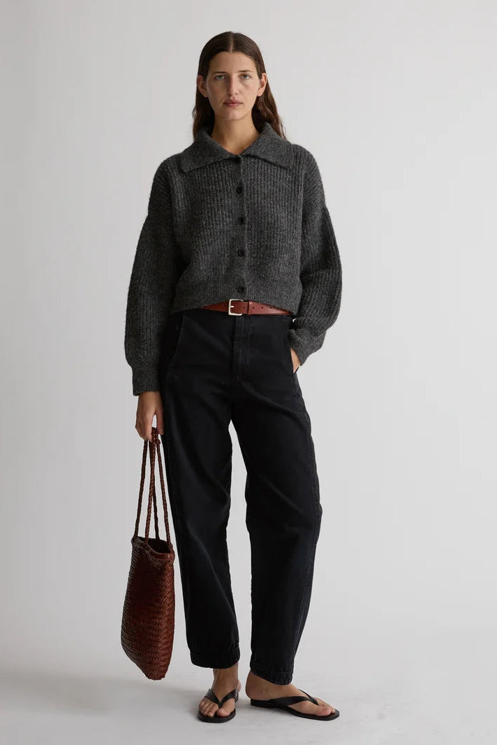 Saatchi Cardigan Alpaca in Charcoal