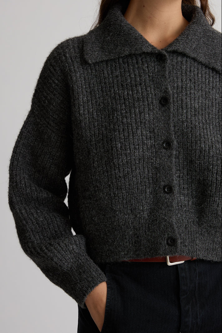 Saatchi Cardigan Alpaca in Charcoal