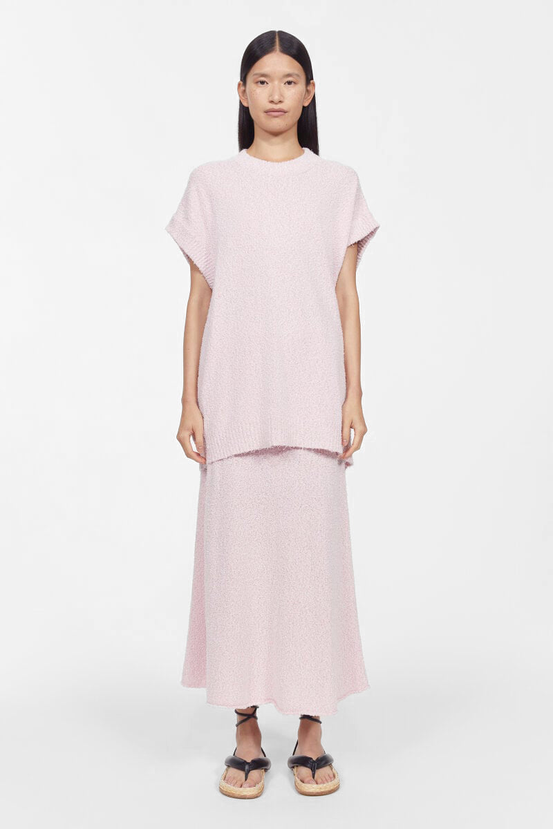 Flora Knitted Skirt in Pink Melange by Rodebjer