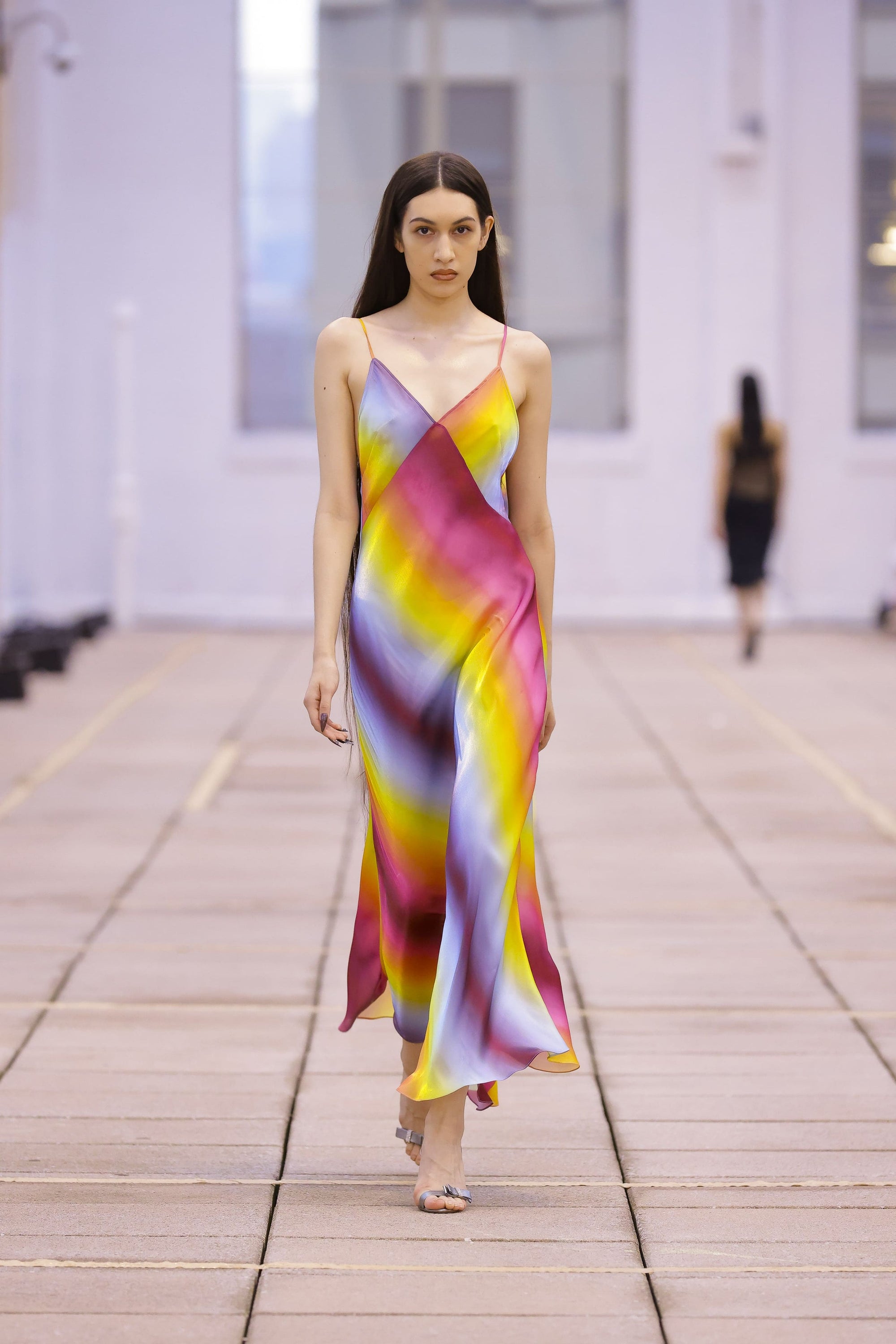 Maxi Slip Dress in Rainbow by Priscavera http://www.shoprecital.com