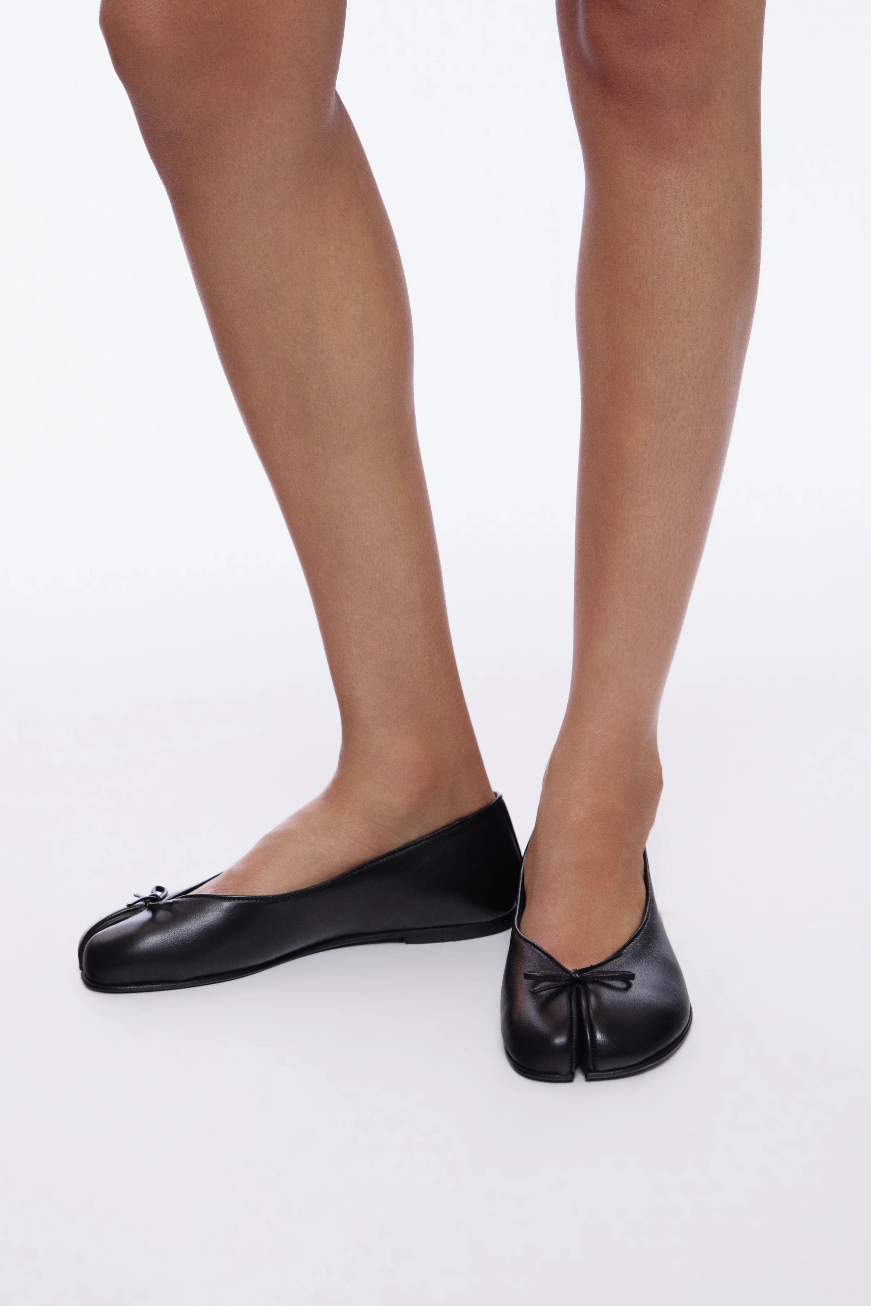 Toe Ballerina in Black Nappa