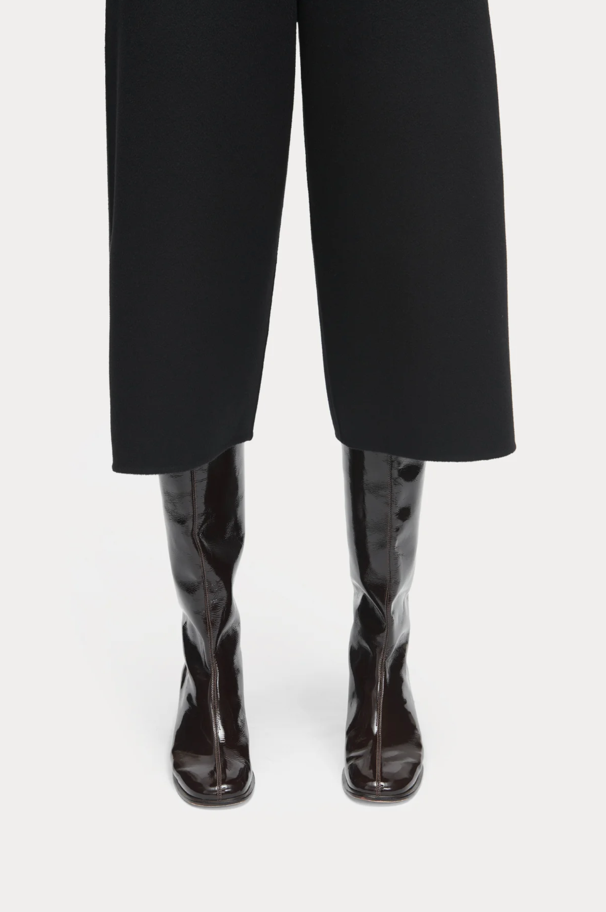 Sugarcane Boot in Brown Crinkle Patent Leather by Rachel Comey