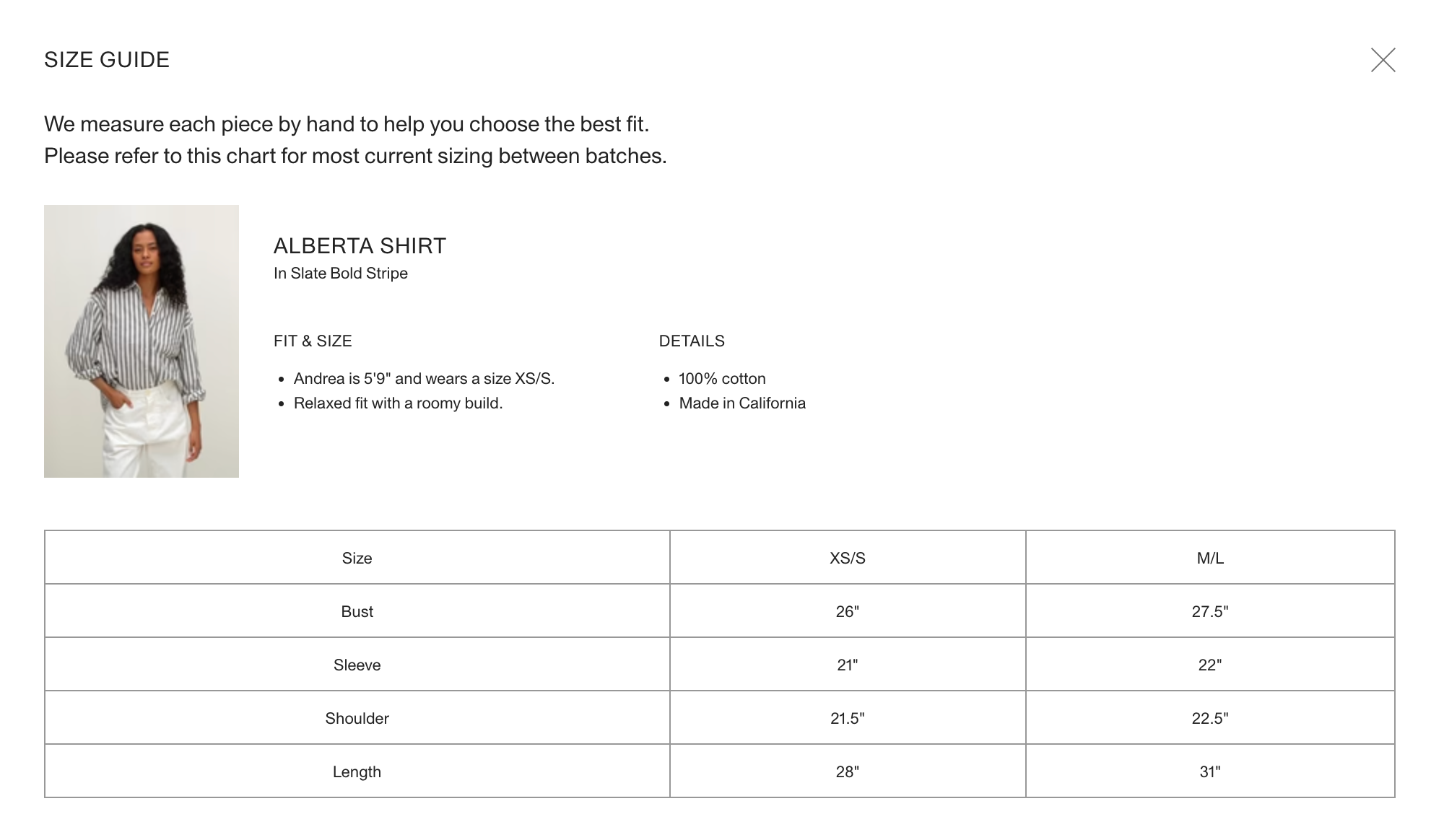 Alberta Shirt in Slate Bold Stripe