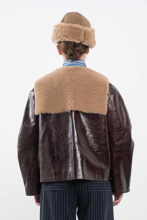 Leather Ellie Jacket in Canada Brown