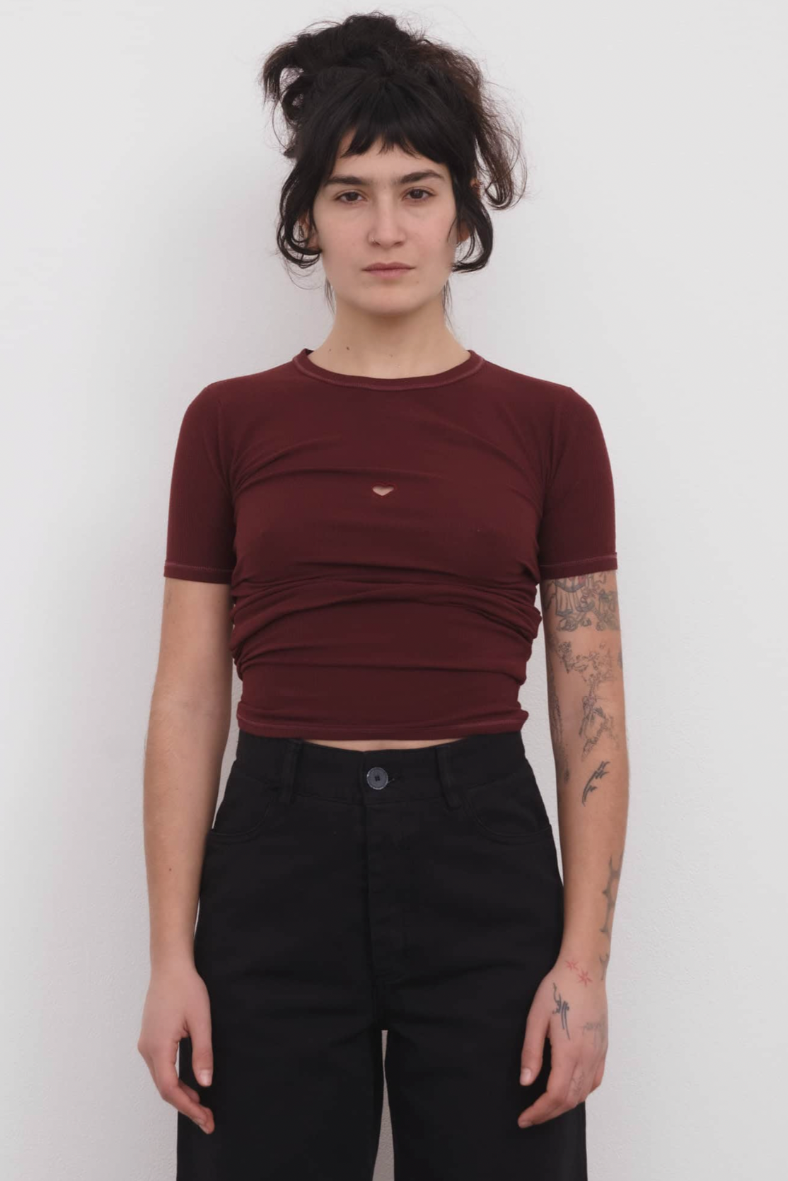 Heart Tee Shirt In Nara Red