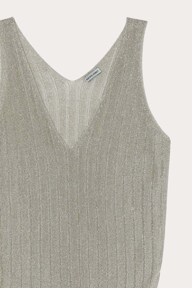 Abbey Tank in Slinky Metallic Champagne