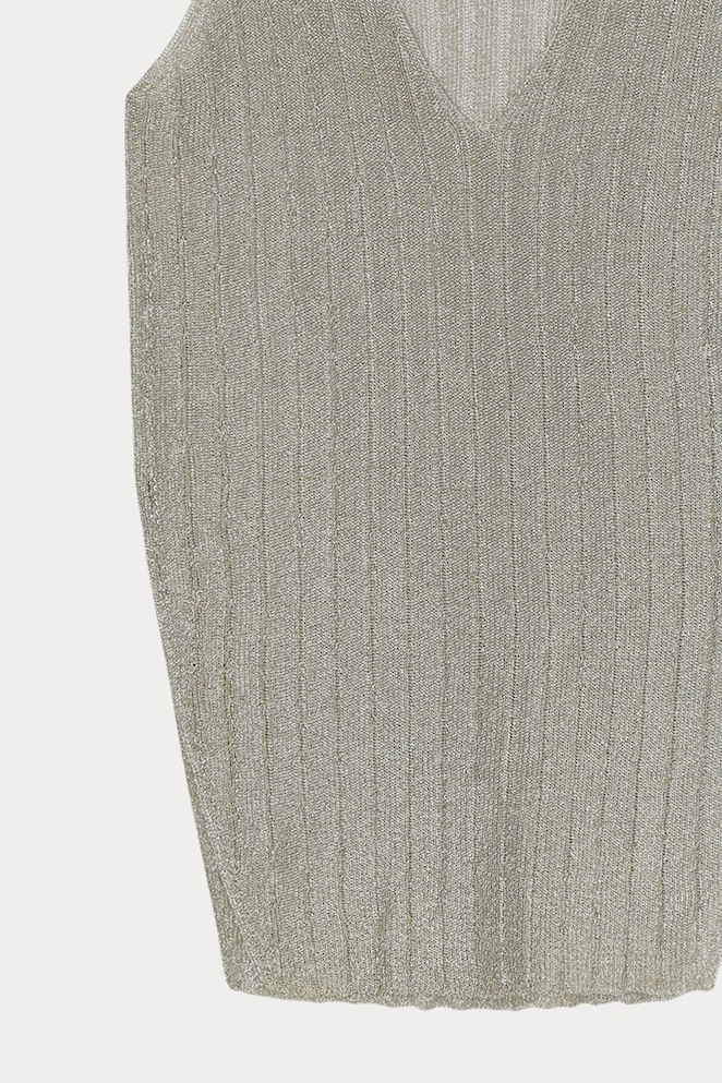 Abbey Tank in Slinky Metallic Champagne