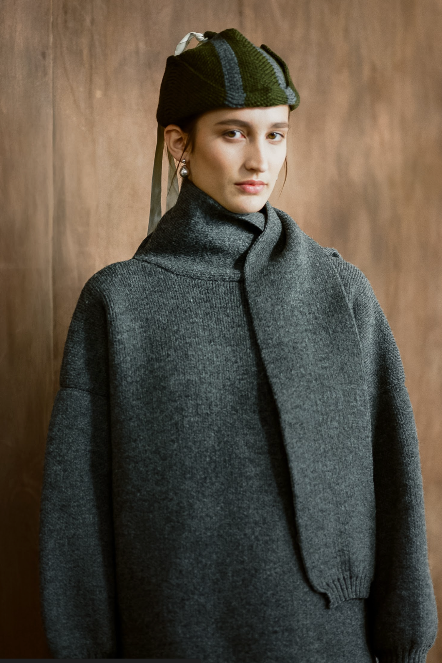 Wrap Neck Pullover in Slate